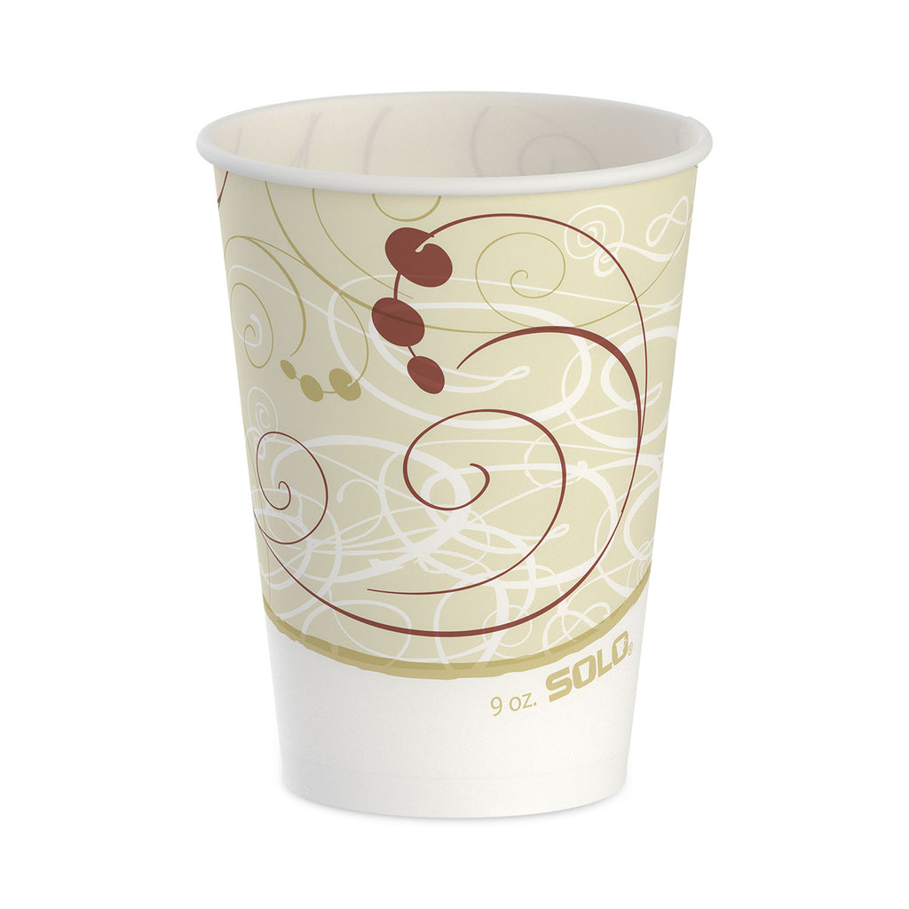 Symphony Design Wax-Coated Paper Cold Cups, ProPlanet Seal, 9 oz, Beige/White, 100/Sleeve, 20 Sleeves/Carton