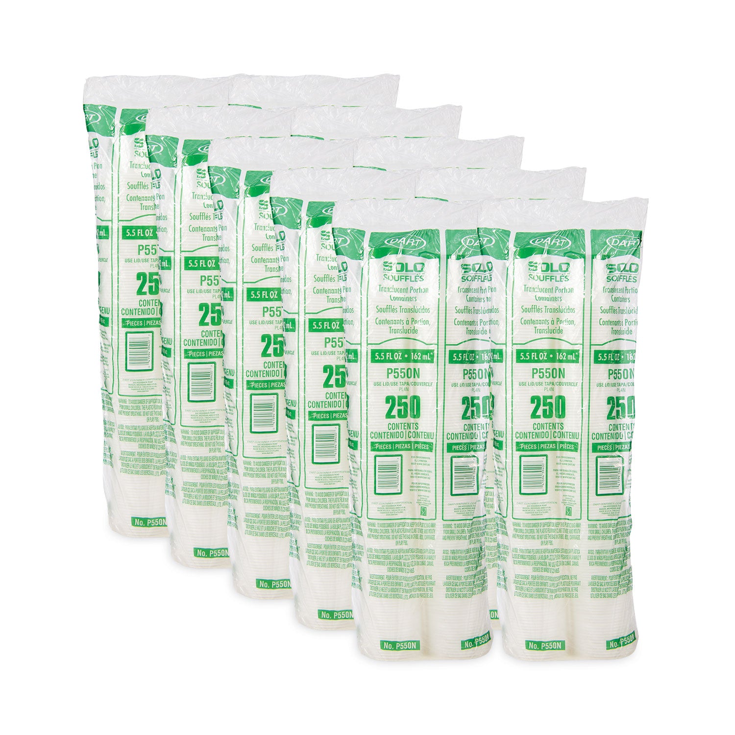 Polystyrene Portion Cups, 5.5 oz, Translucent, 250/Bag, 10 Bags/Carton