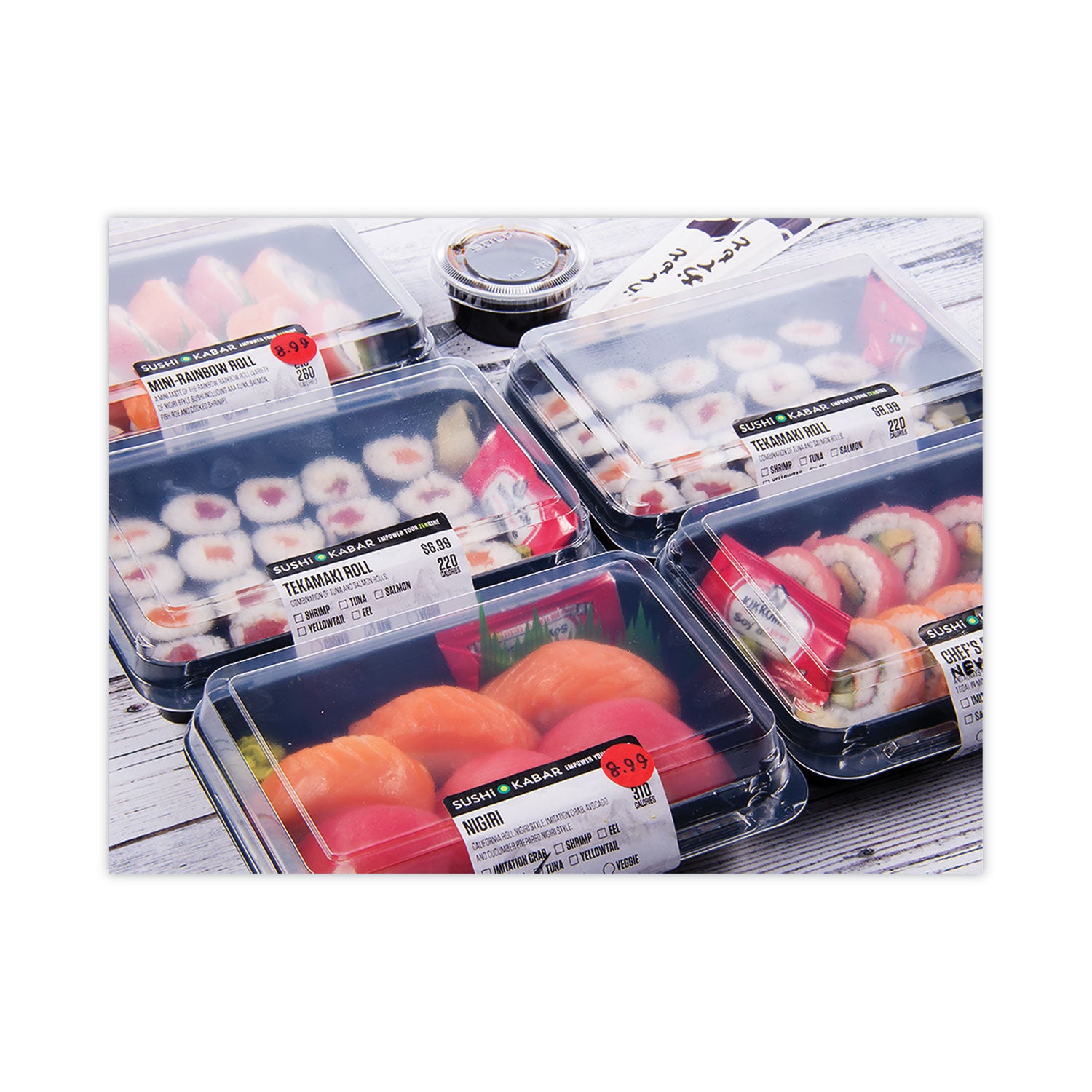 creative-carryouts-hinged-plastic-hot-deli-boxes-medium-snack-box-18-oz-622-x-59-x-21-black-clear-200-carton_scc851611ps94 - 5