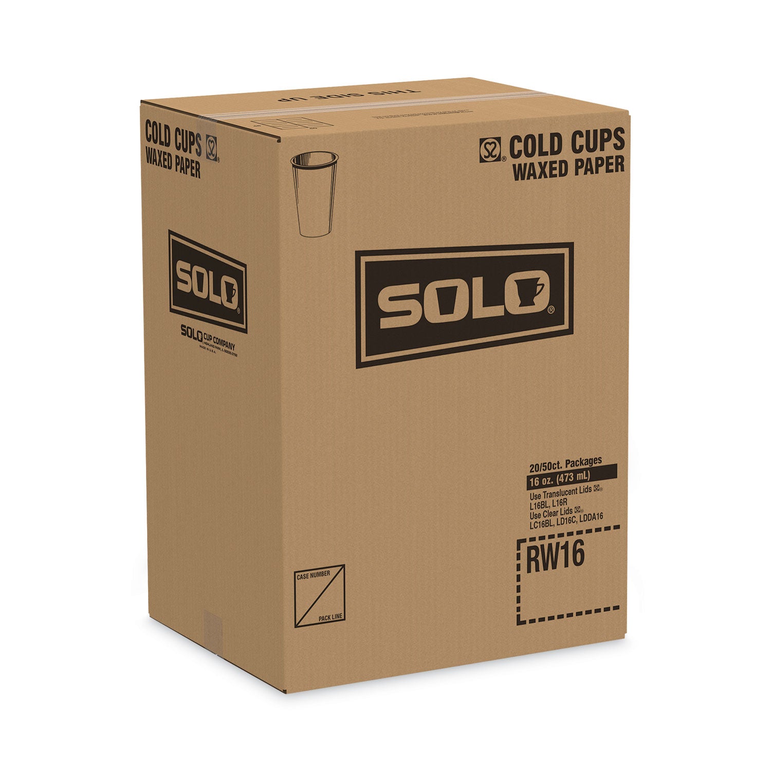 Symphony Treated-Paper Cold Cups, ProPlanet Seal, 16 oz, White/Beige/Red, 50/Bag, 20 Bags/Carton