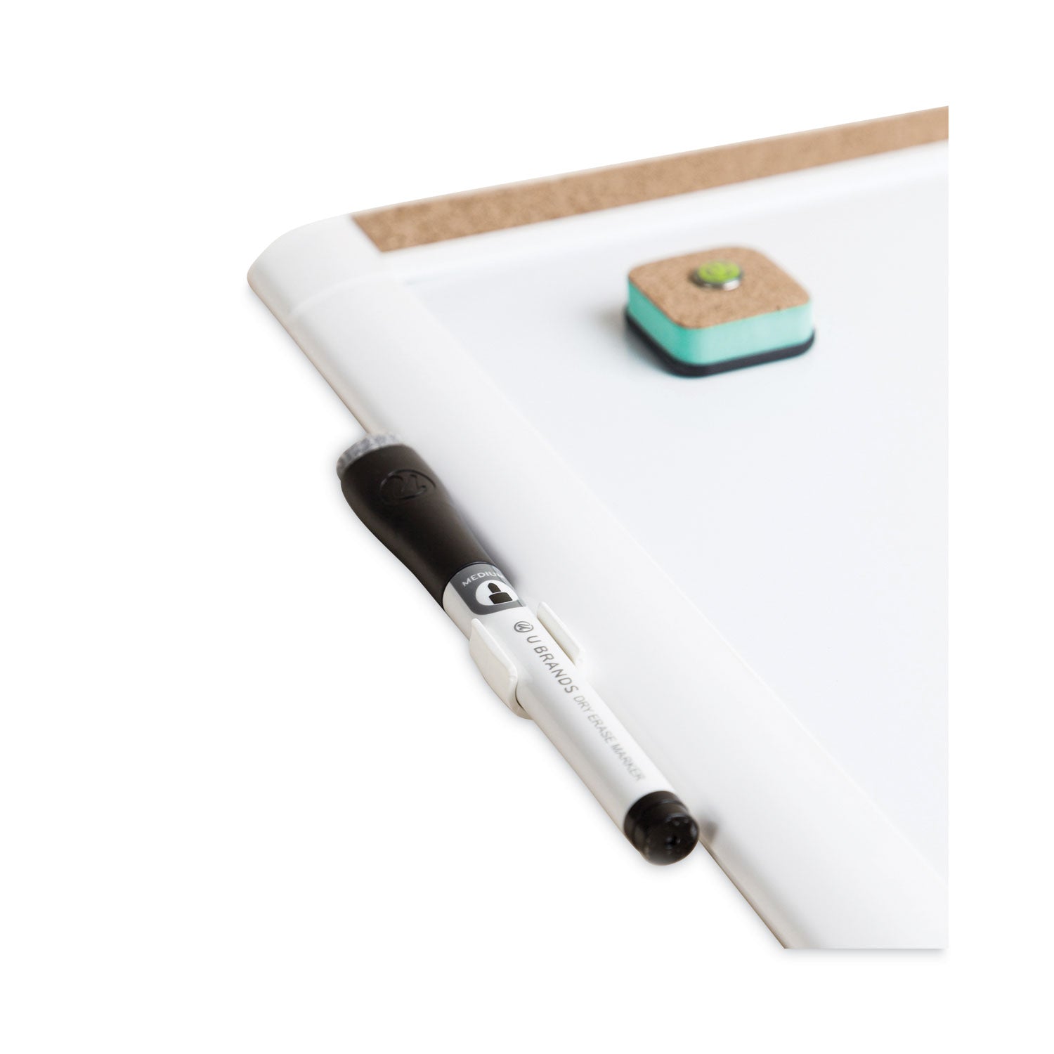pinit-magnetic-dry-erase-board-with-plastic-frame-20-x-16-white-surface-white-plastic-frame_ubr428u0001 - 2