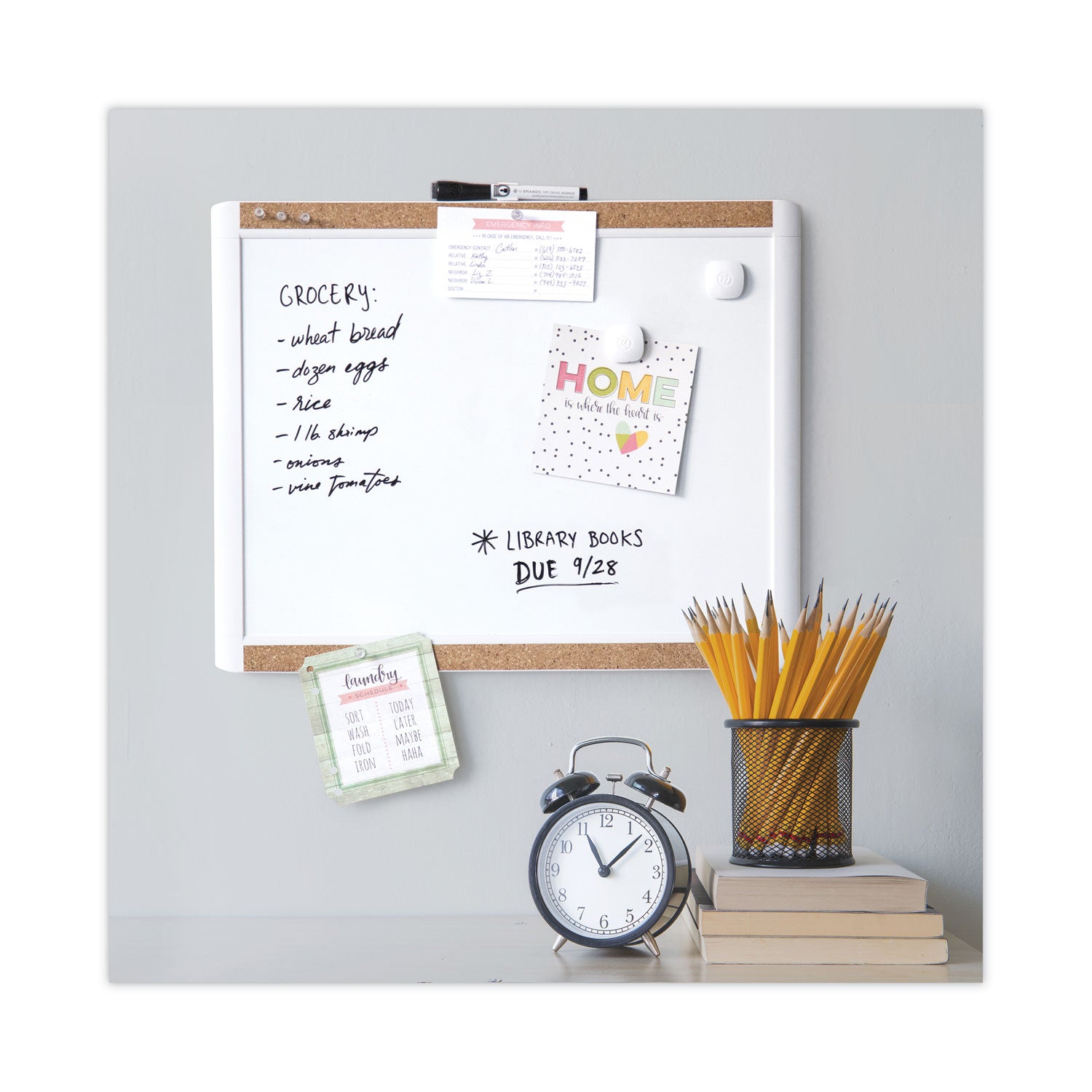 pinit-magnetic-dry-erase-board-with-plastic-frame-20-x-16-white-surface-white-plastic-frame_ubr428u0001 - 5