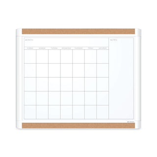 pinit-magnetic-dry-erase-calendar-with-plastic-frame-one-month-20-x-16-white-surface-white-plastic-frame_ubr437u0001 - 1
