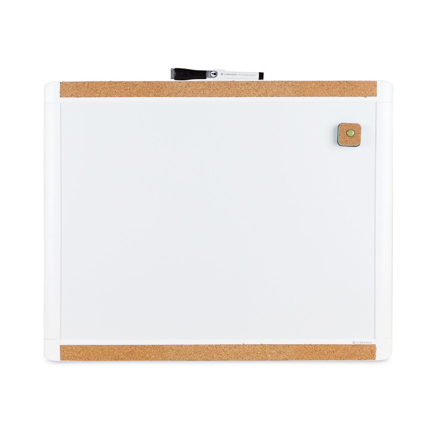 pinit-magnetic-dry-erase-board-with-plastic-frame-20-x-16-white-surface-white-plastic-frame_ubr428u0001 - 1