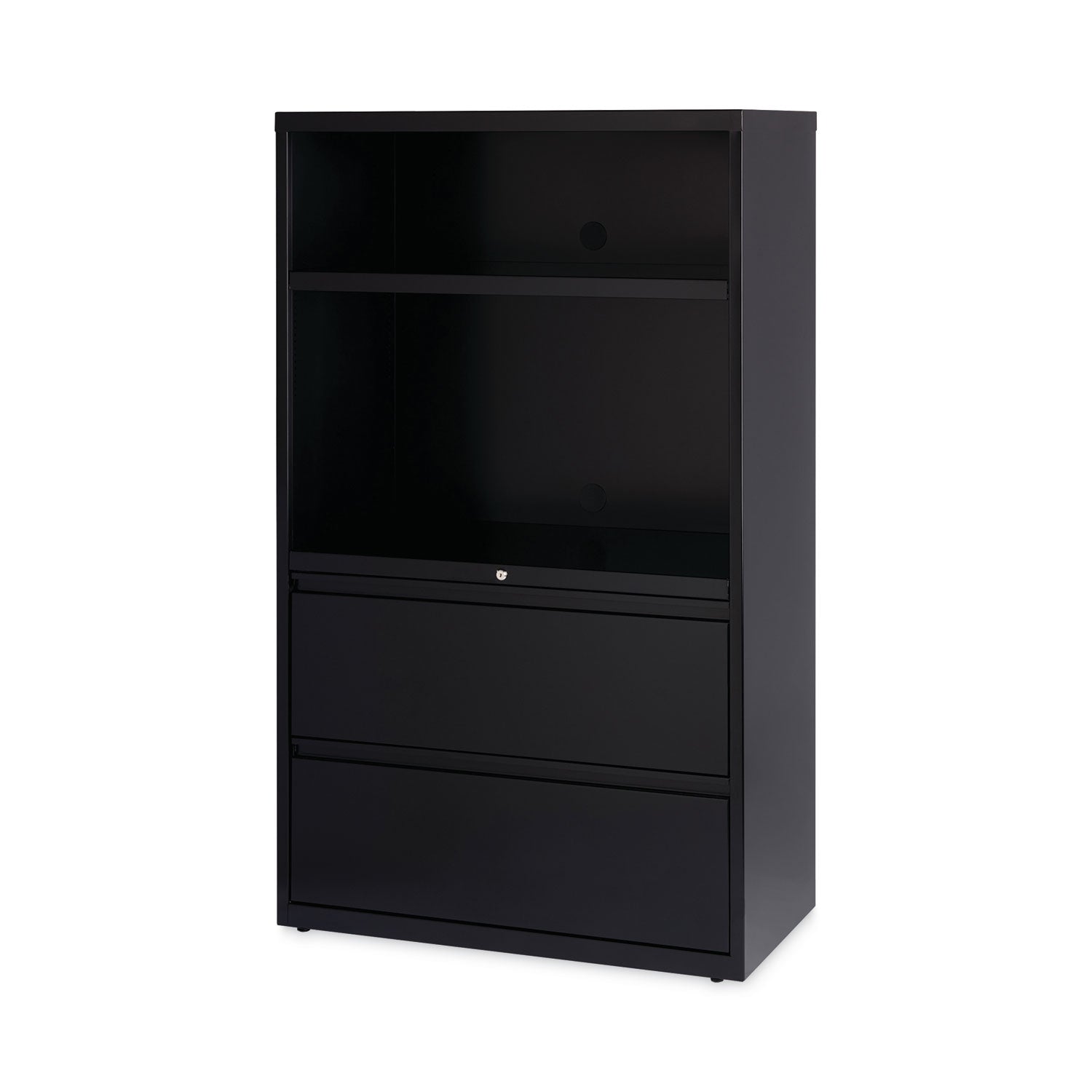 combo-bookshelf-lateral-file-cabinet-2-shelves-1-adjustable-2-letter-legal-drawers-black-36-x-1862-x-60_hid16778 - 4