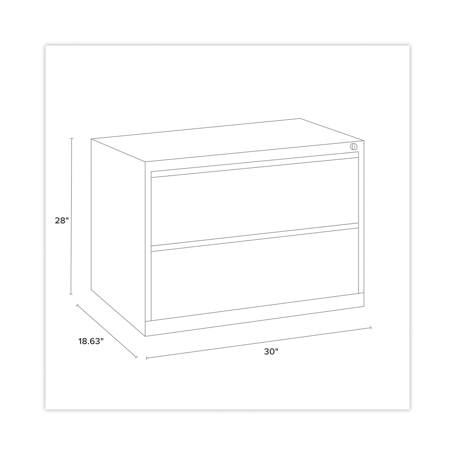 Lateral File Cabinet, 2 Letter/Legal/A4-Size File Drawers, Putty, 30 x 18.62 x 28