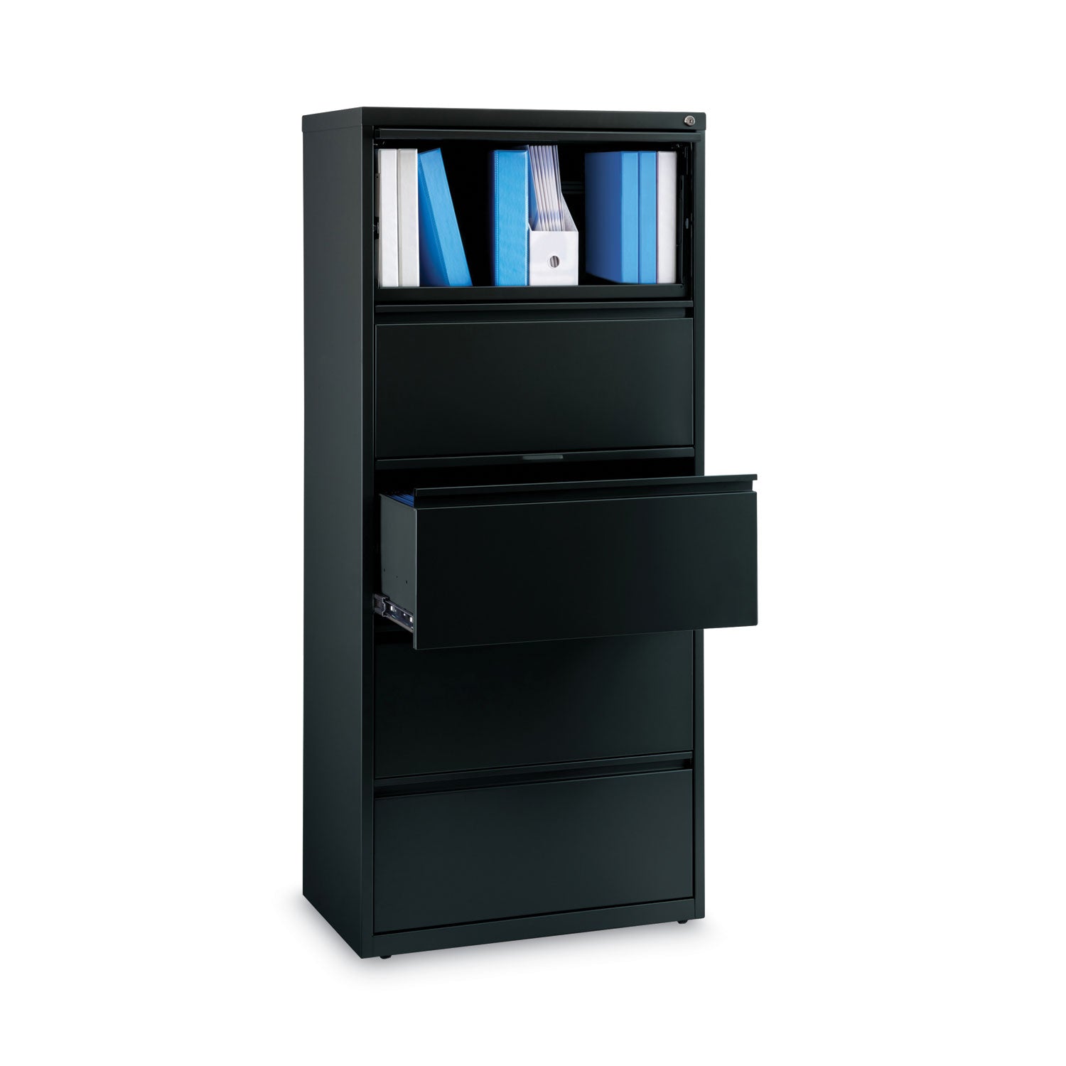 lateral-file-cabinet-5-letter-legal-a4-size-file-drawers-black-30-x-1862-x-6762_hid14980 - 5