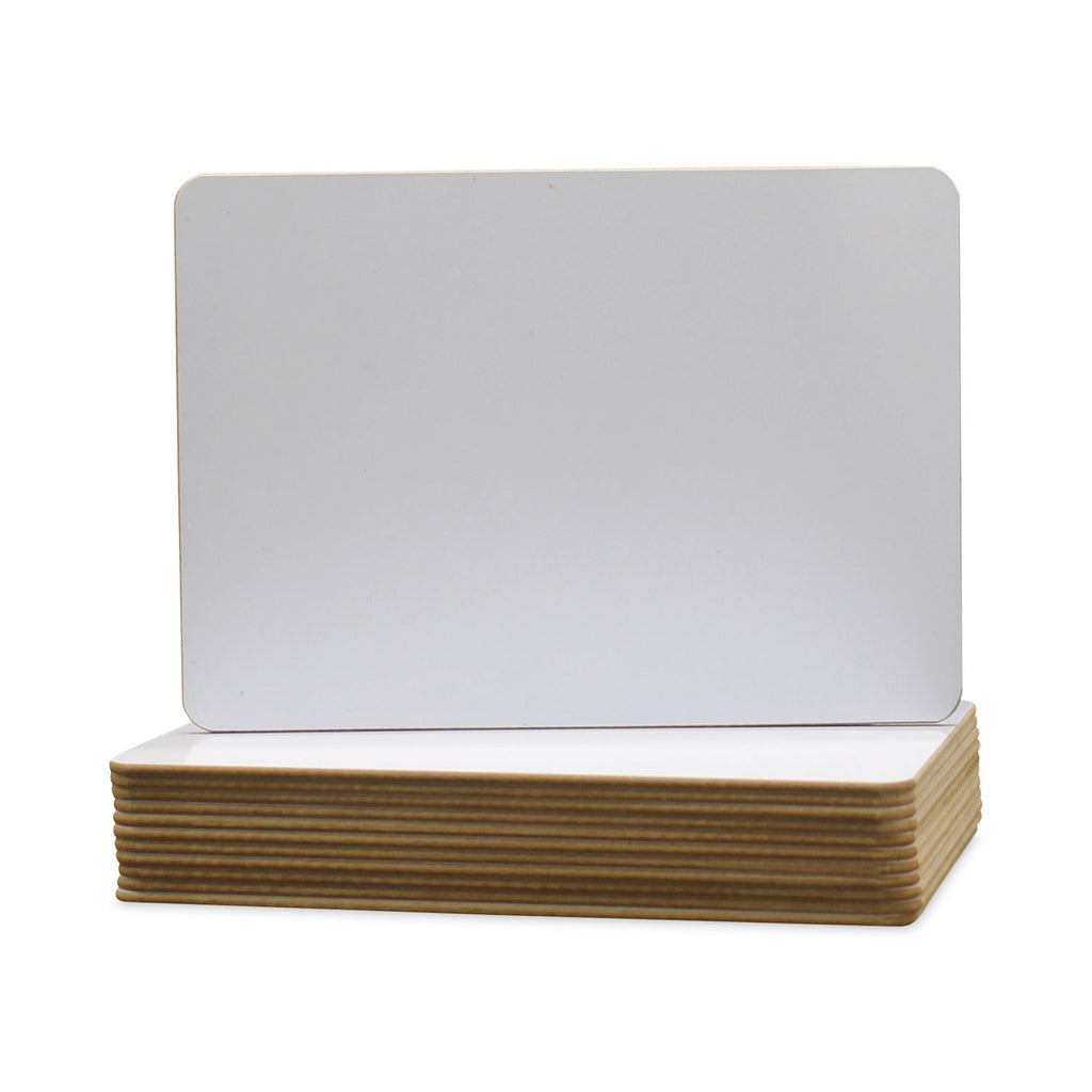 Dry Erase Board, 12 x 9.5, White Surface, 12/Pack