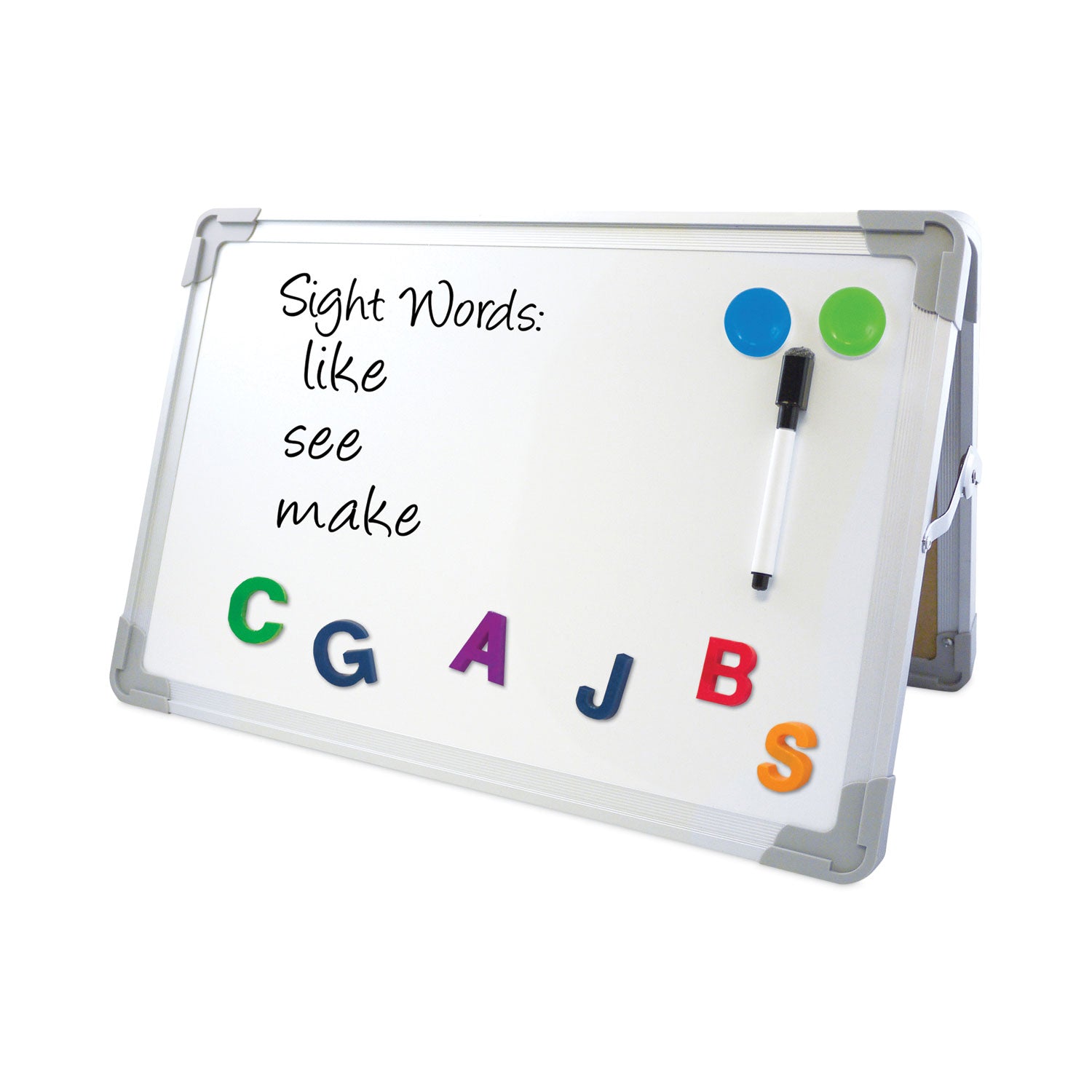 dual-sided-desktop-dry-erase-board-18-x-12-white-surface-silver-aluminum-frame_flp50000 - 2