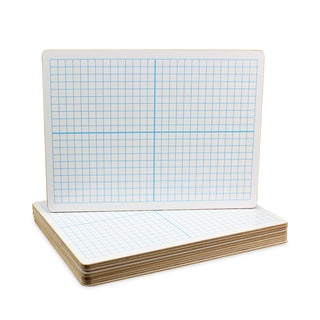Graphing Two-Sided Dry Erase Board, 12 x 9, White Surface, 12/Pack