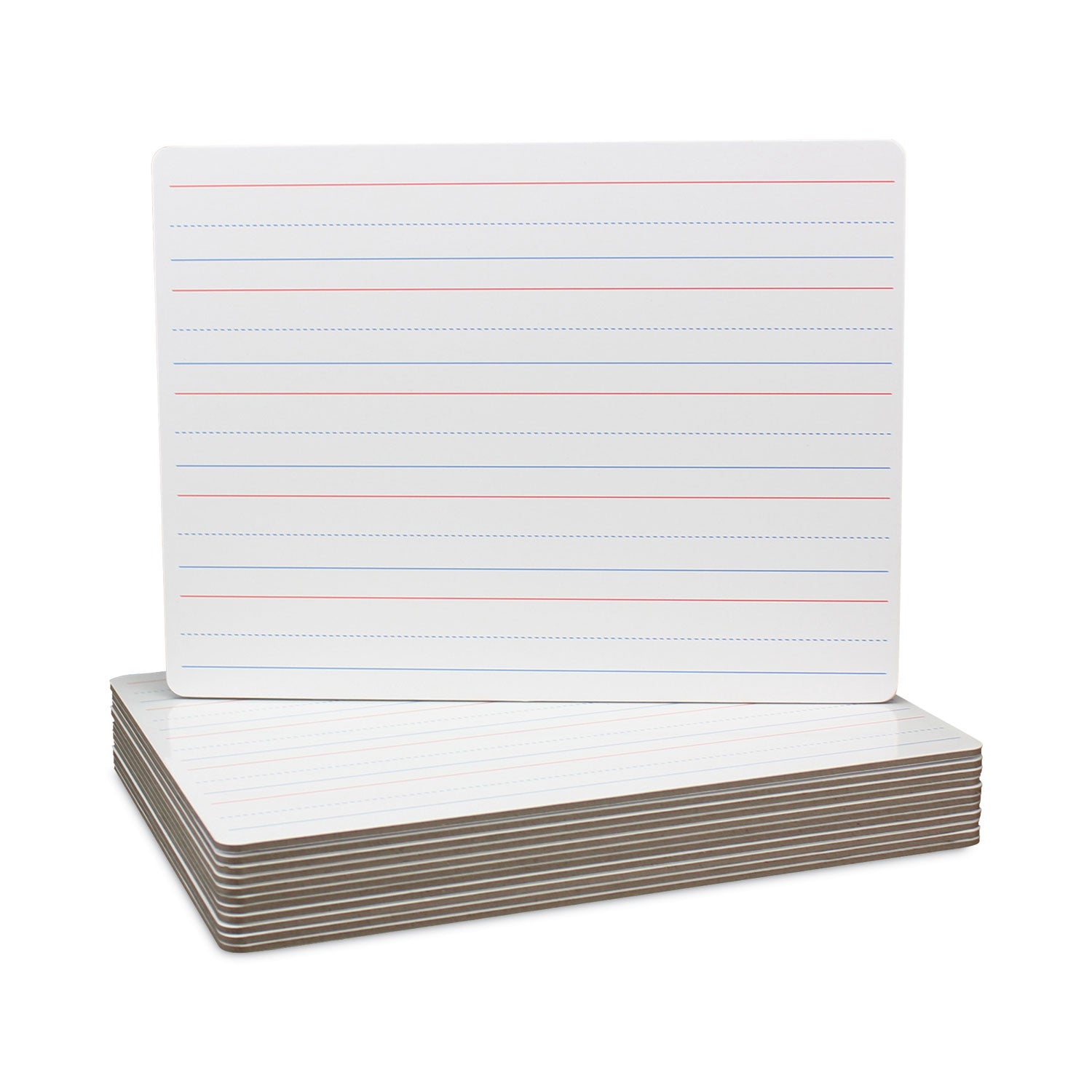 magnetic-two-sided-red-and-blue-ruled-dry-erase-board-12-x-9-ruled-white-front-unruled-white-back-12-pack_flp10176 - 2