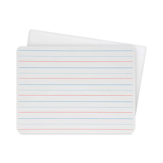 Two-Sided Red and Blue Ruled Dry Erase Board, 12 x 9, Ruled White Front/Unruled White Back, 24/Pack