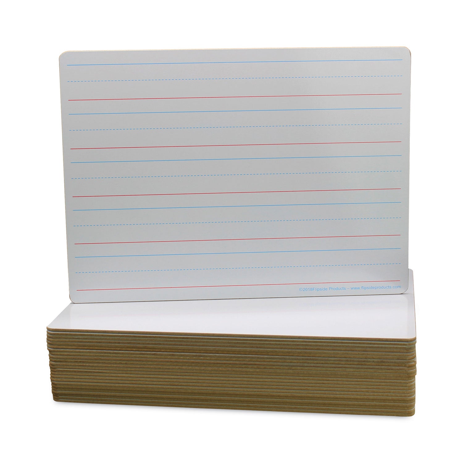 two-sided-red-and-blue-ruled-dry-erase-board-12-x-9-ruled-white-front-unruled-white-back-24-pack_flp12034 - 2