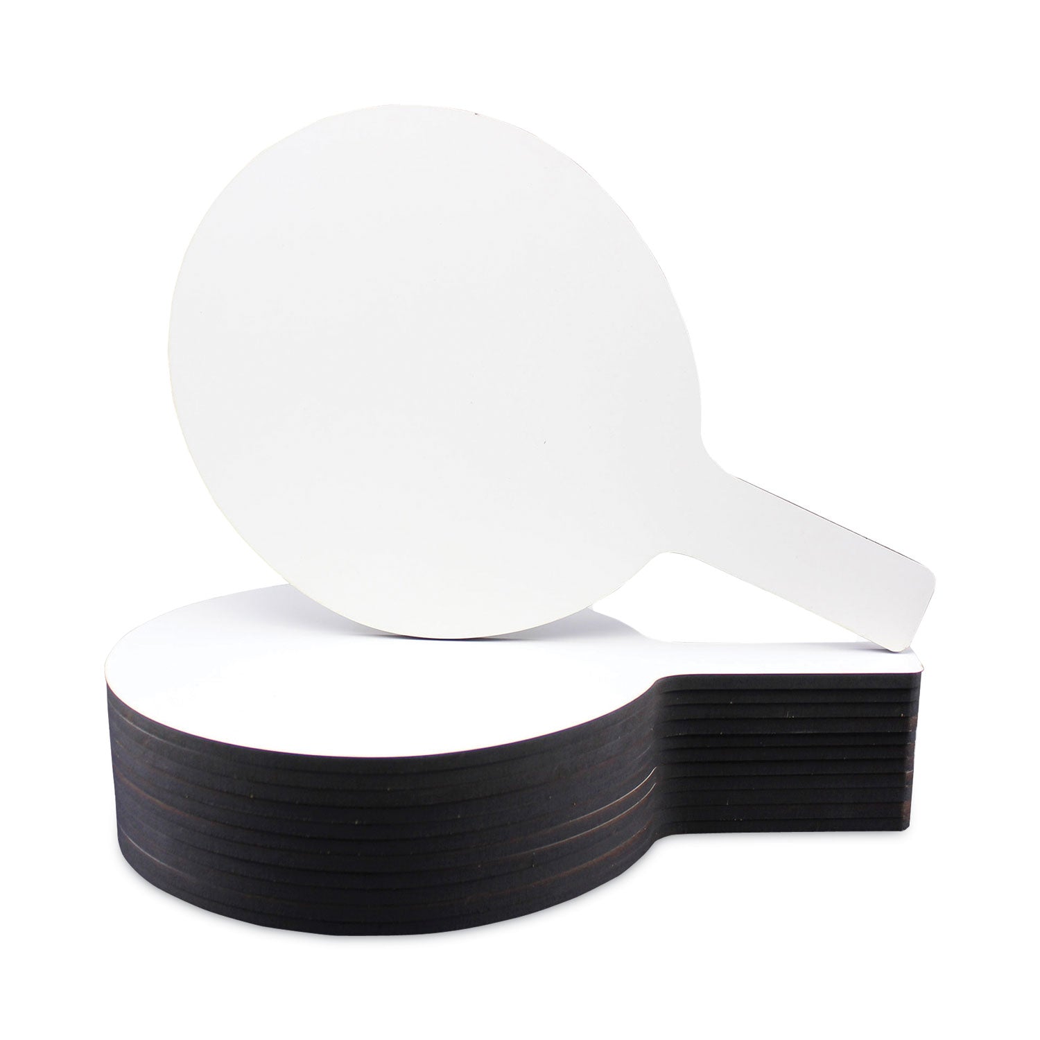 Dry Erase Paddle, 12 x 7, White Surface, 12/Pack