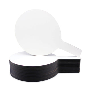 Dry Erase Paddle, 12 x 7, White Surface, 12/Pack
