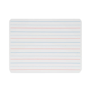 Magnetic Two-Sided Red and Blue Ruled Dry Erase Board, 12 x 9, Ruled White Front/Unruled White Back, 12/Pack