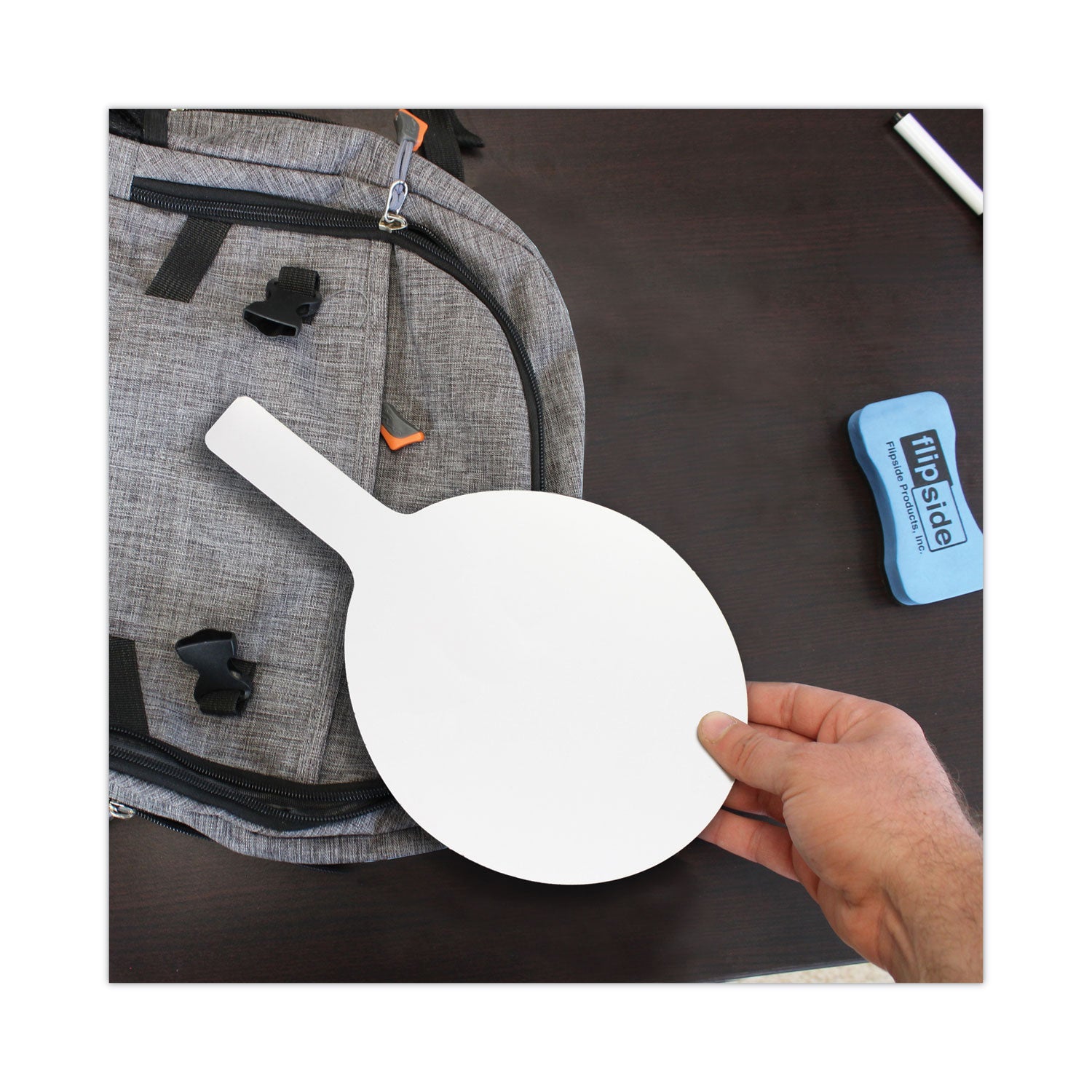 Dry Erase Paddle, 12 x 7, White Surface, 12/Pack