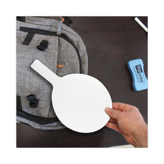Dry Erase Paddle, 12 x 7, White Surface, 12/Pack