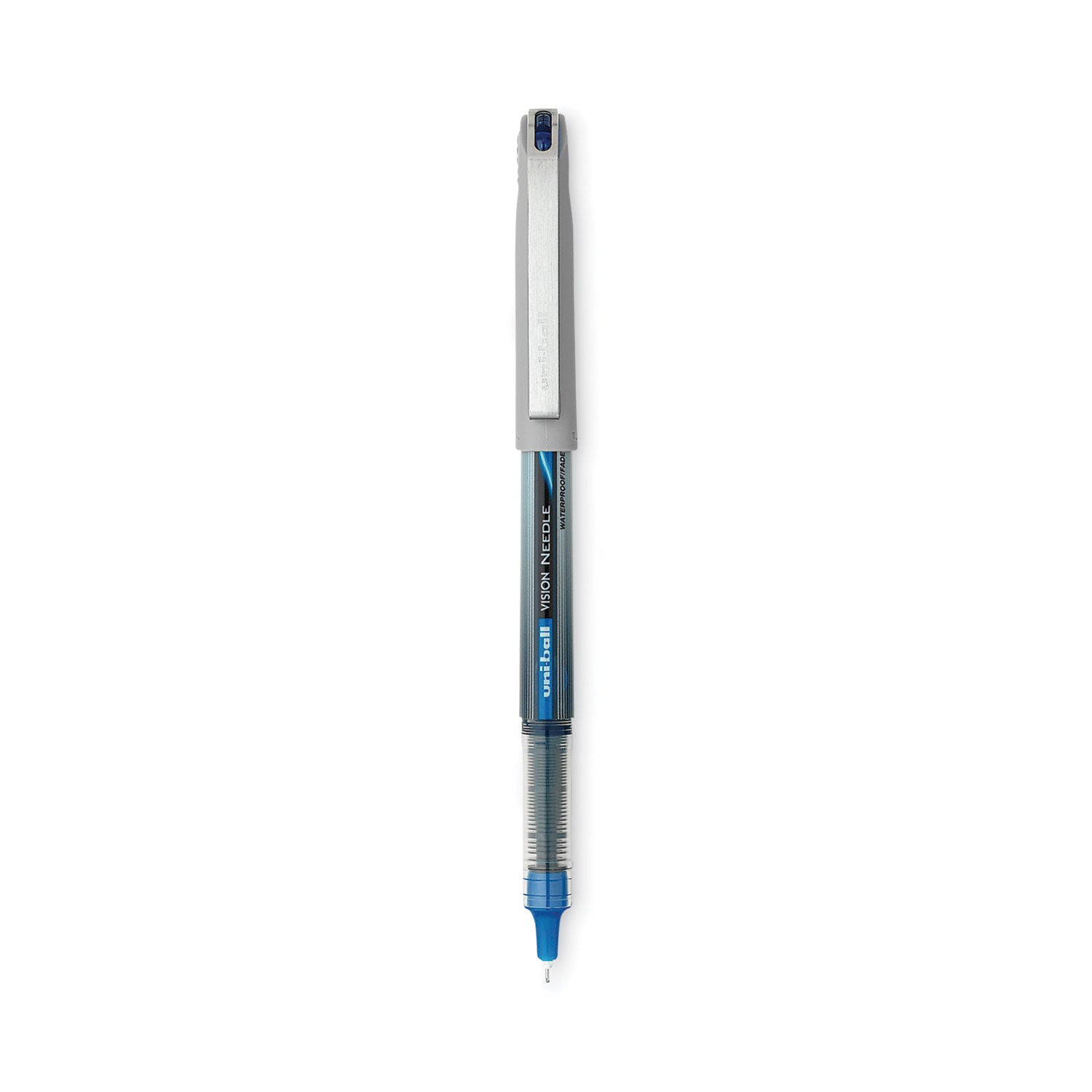 vision-roller-ball-pen-stick-extra-fine-05-mm-blue-ink-black-blue-clear-barrel-12-pack_ubc1734919 - 1