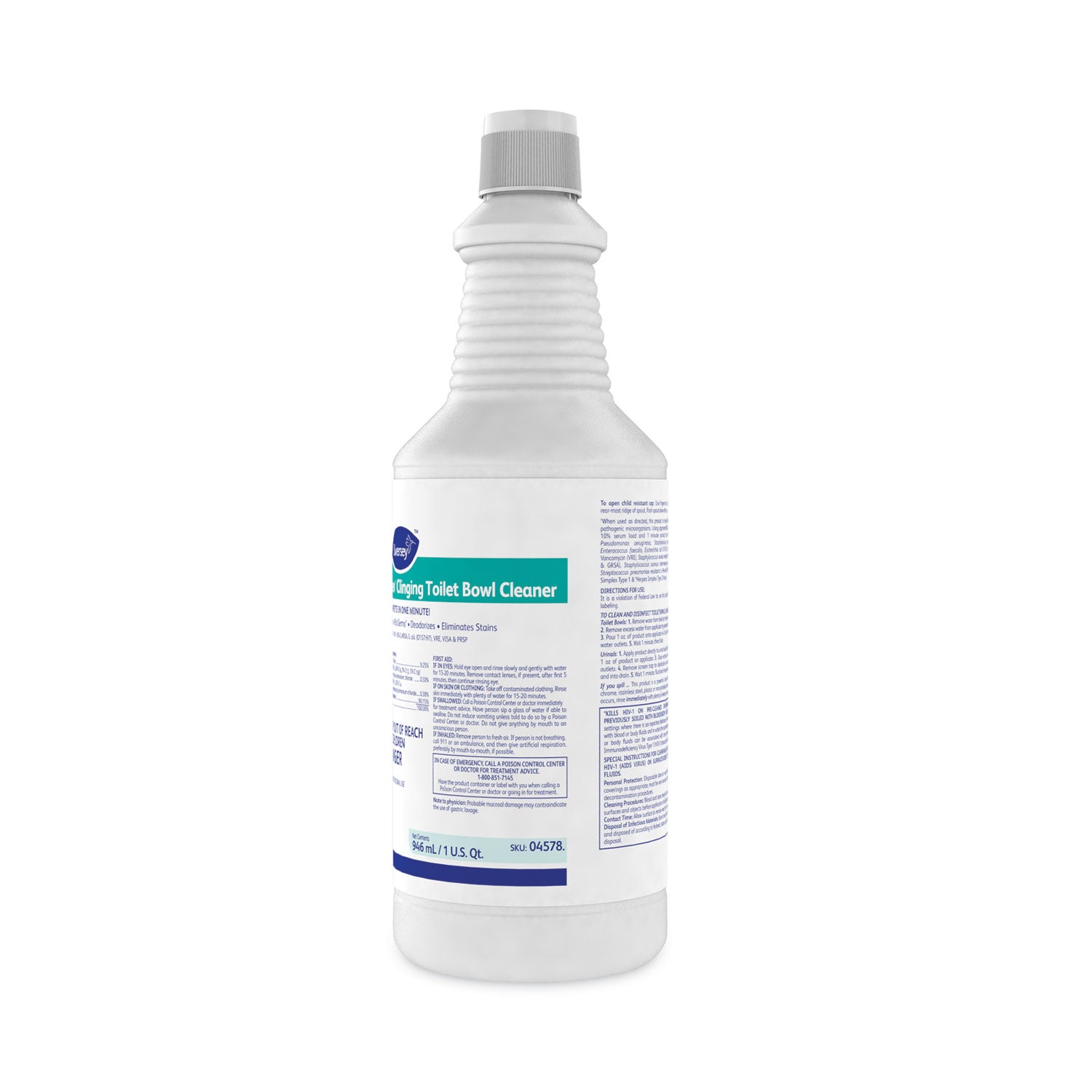Crew Clinging Toilet Bowl Cleaner, Floral Scent, Liquid, 1 qt. Bottle, 12/CT - 