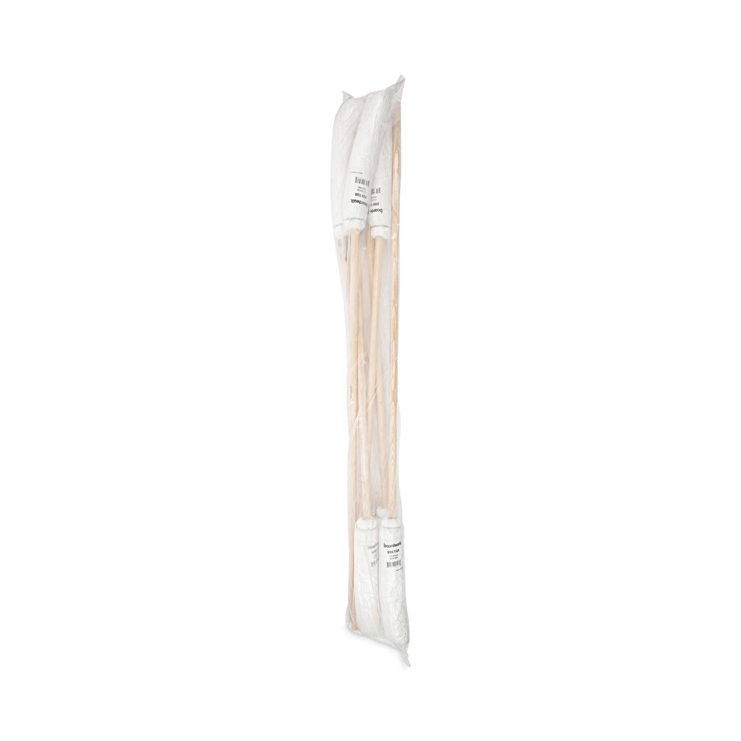 Handle/Deck Mops, #16 White Rayon Head, 48" Natural Wood Handle