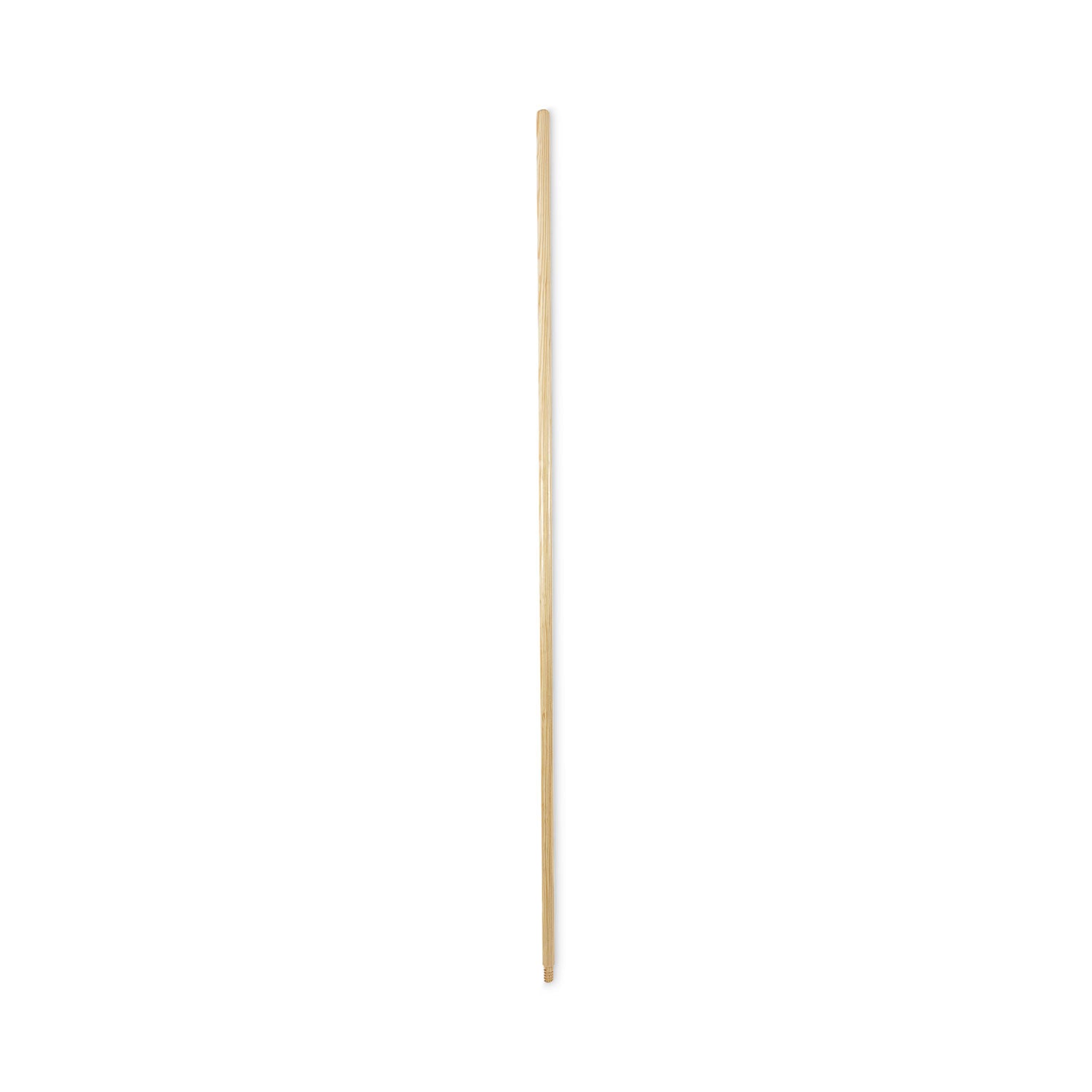 Threaded End Broom Handle, Lacquered Wood, 0.94" dia x 60", Natural - 