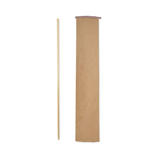 Threaded End Broom Handle, Lacquered Wood, 0.94" dia x 60", Natural