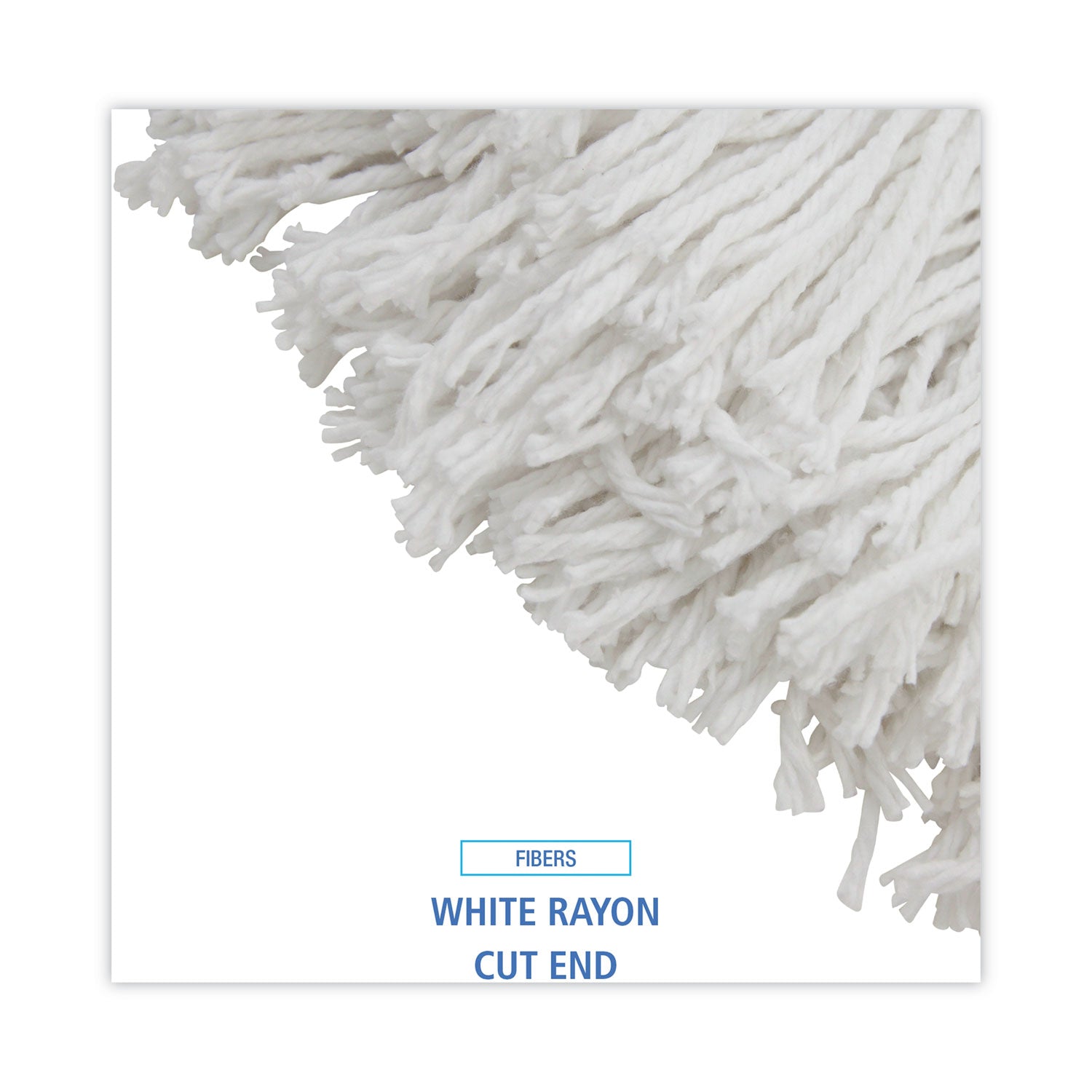 Premium Cut-End Wet Mop Heads, Rayon, 16oz, White, 12/Carton - 