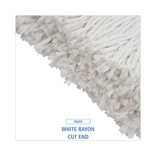 Premium Cut-End Wet Mop Heads, Rayon, 20oz, White, 12/Carton