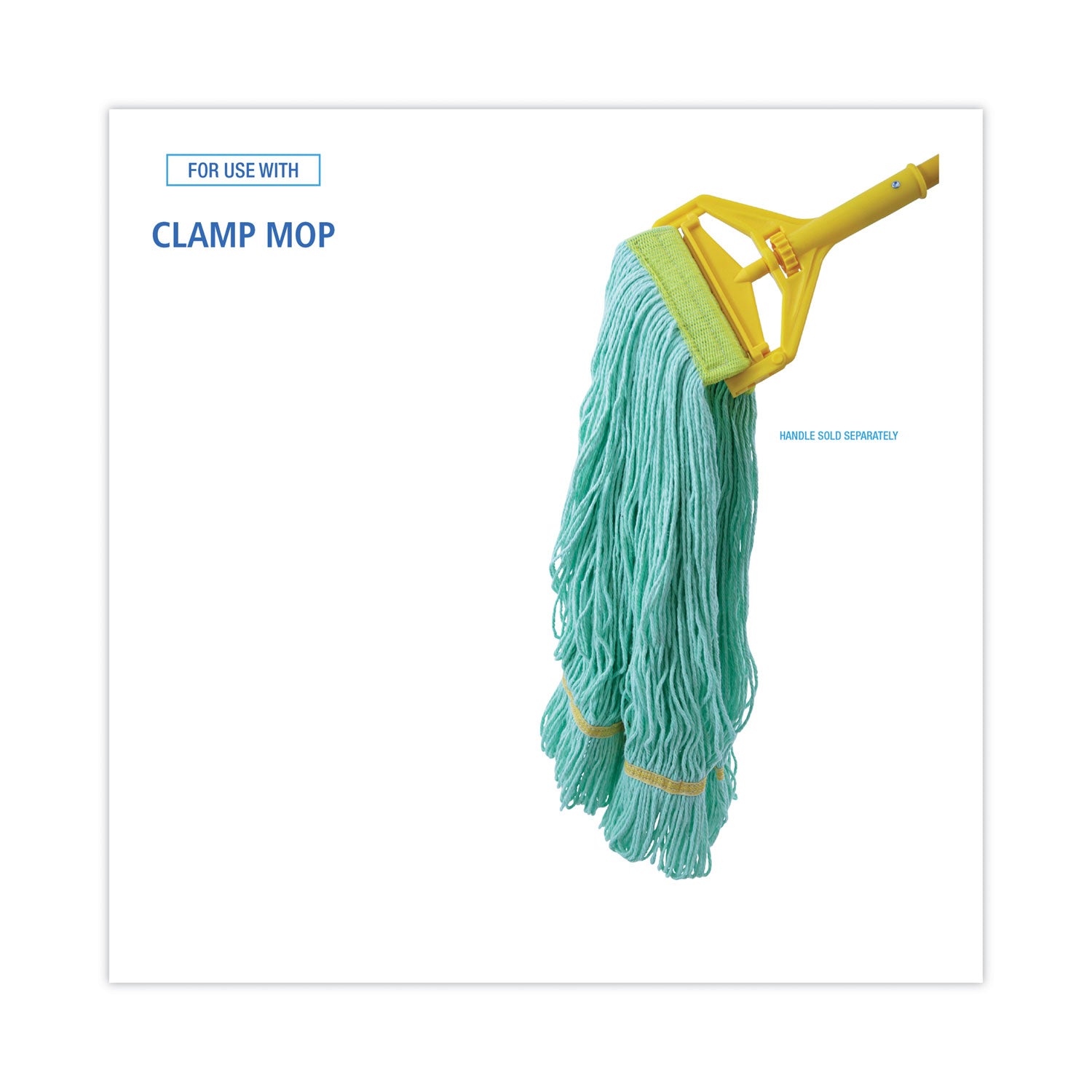 EcoMop Looped-End Mop Head, Recycled Fibers, Medium Size, Green, 12/Carton - 