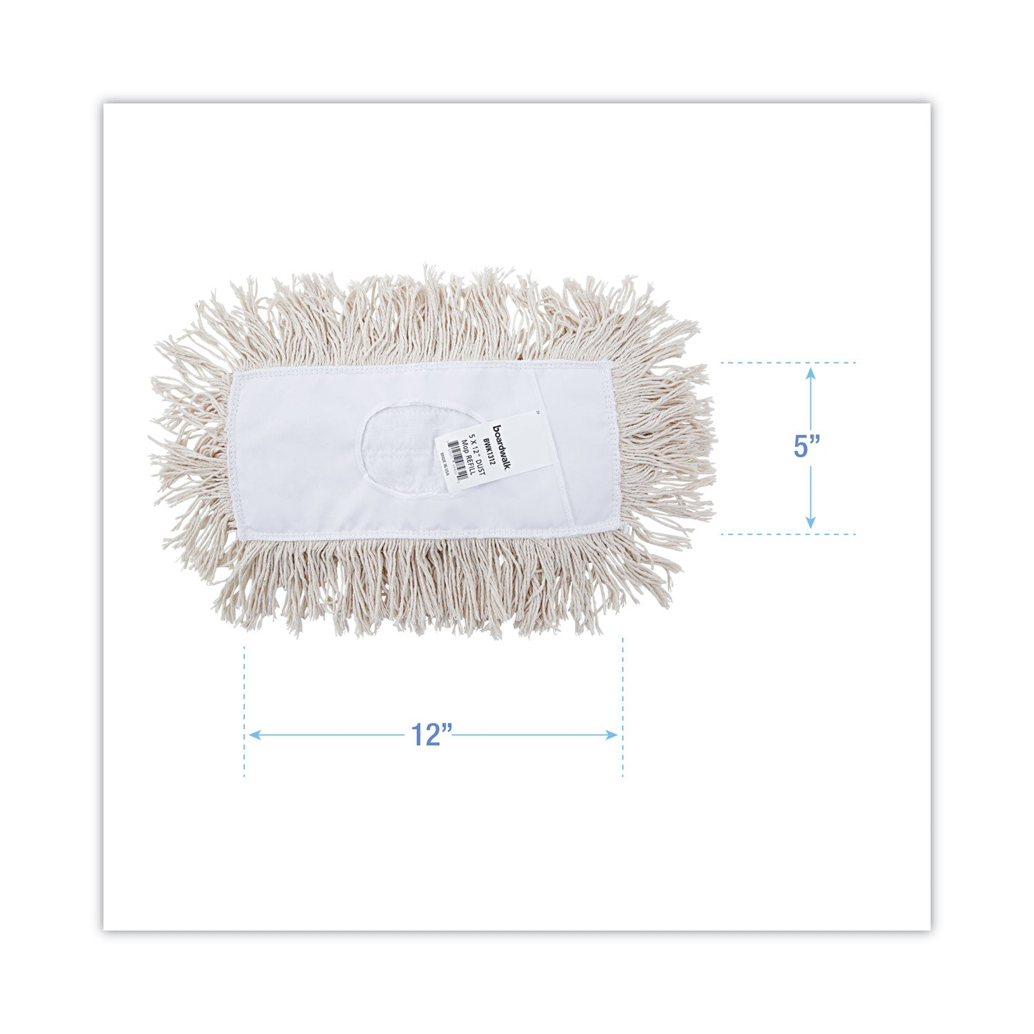 Mop Head, Dust, Cotton, 12 x 5, White