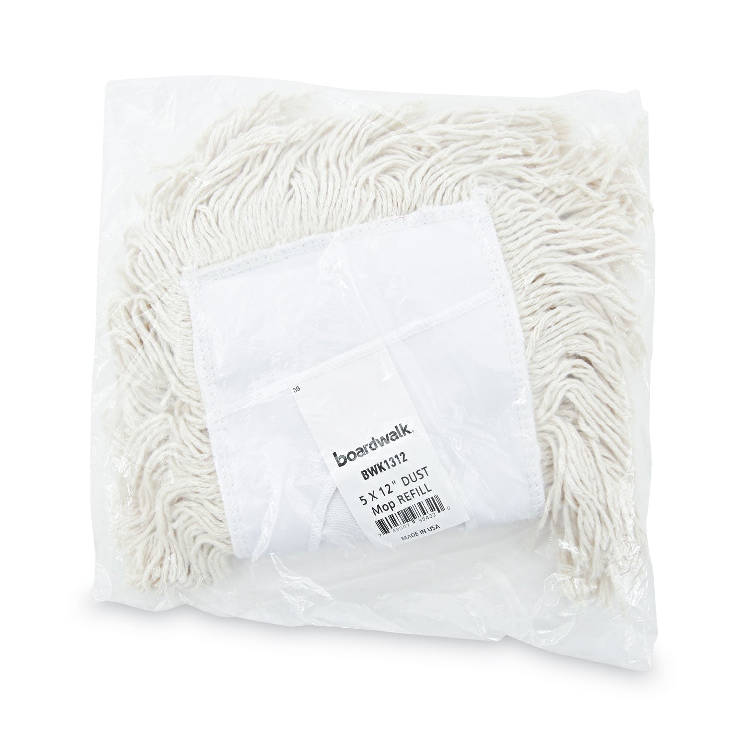 Mop Head, Dust, Cotton, 12 x 5, White