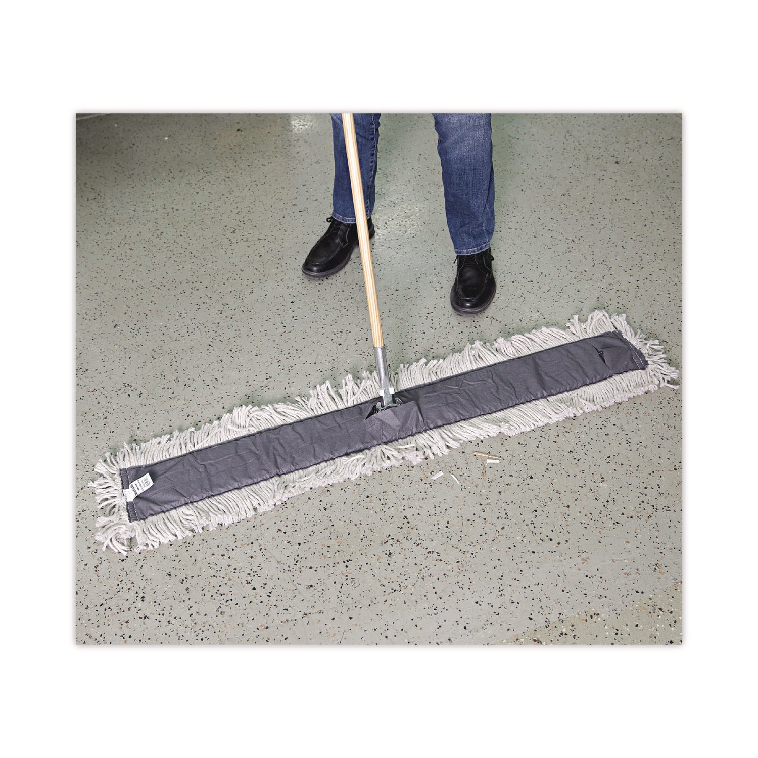 Clip-On Dust Mop Frame, 48w x 5d, Zinc Plated