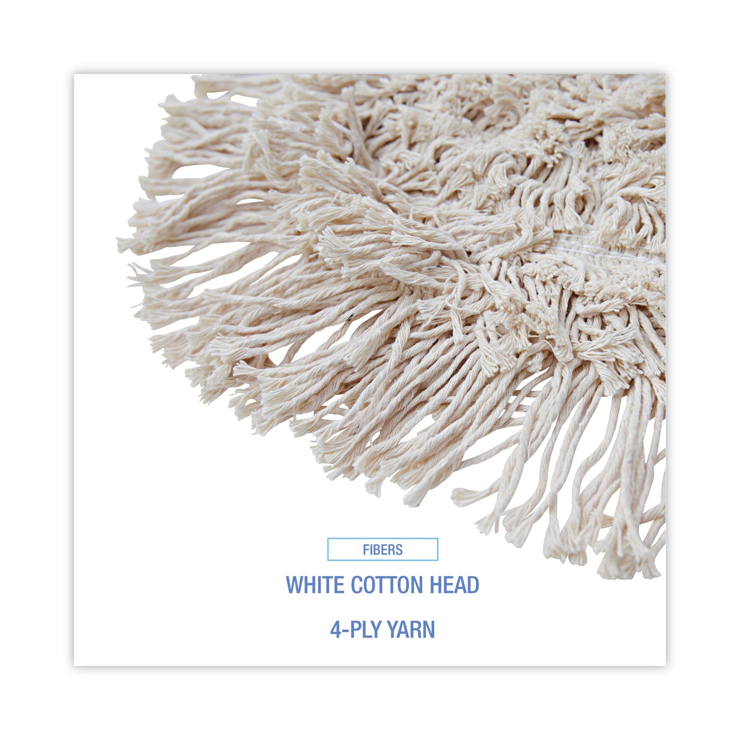 Wedge Dust Mop Head, Cotton, 17.5 x 13.5, White