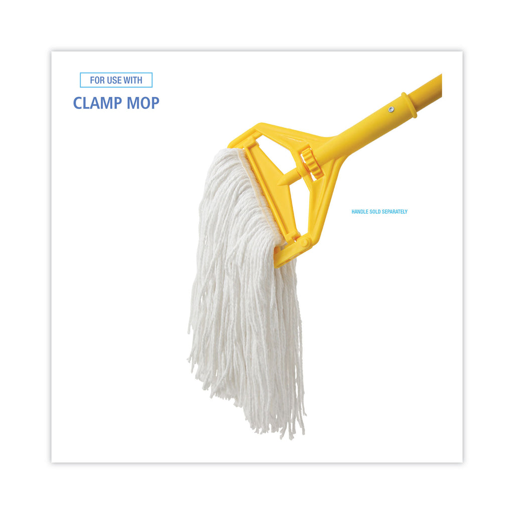 Mop Head, Value Standard Head, Rayon Fiber, Cut-End, Size No. 16, White, 12/Carton