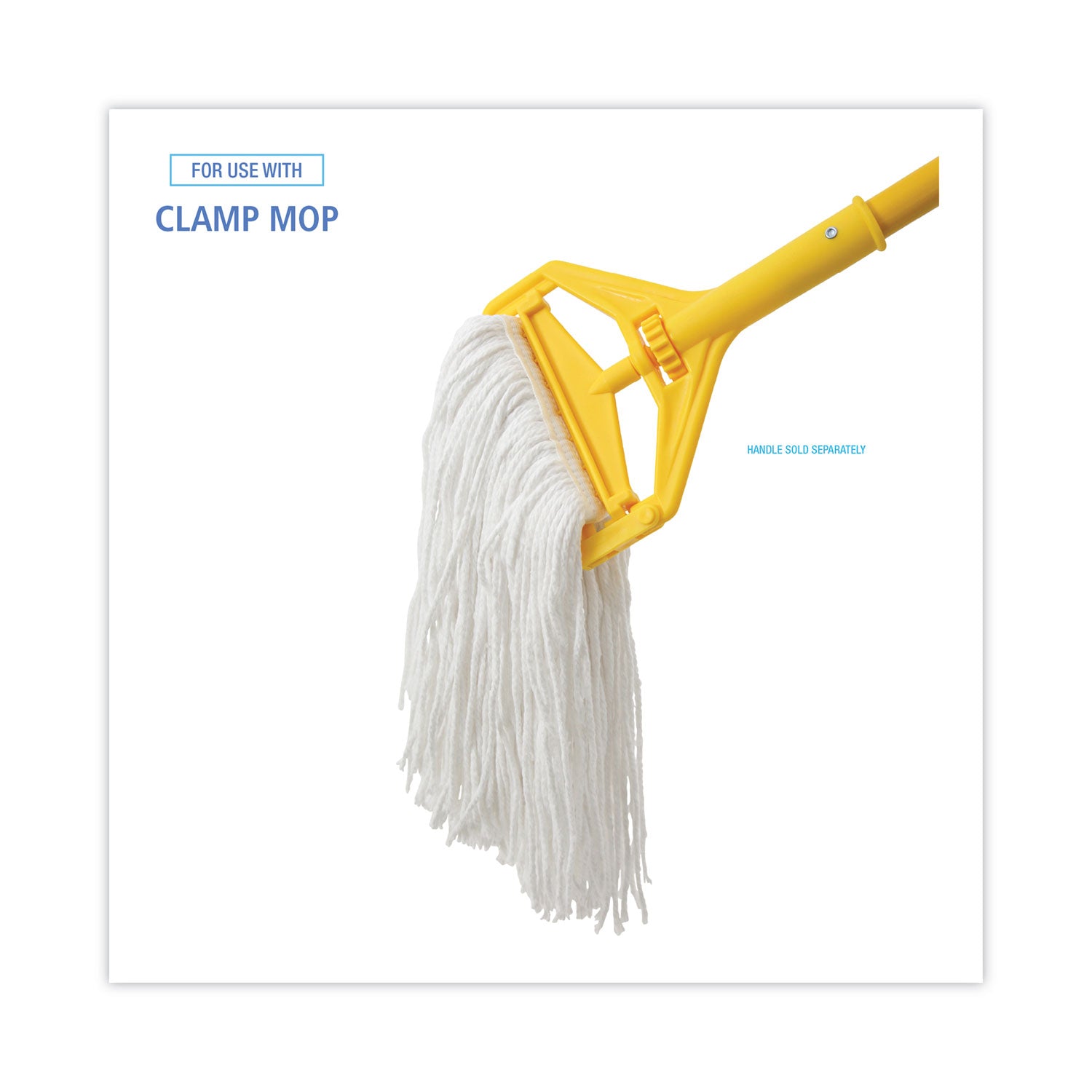 Mop Head, Value Standard Head, Rayon Fiber, Cut-End, Size No. 16, White, 12/Carton