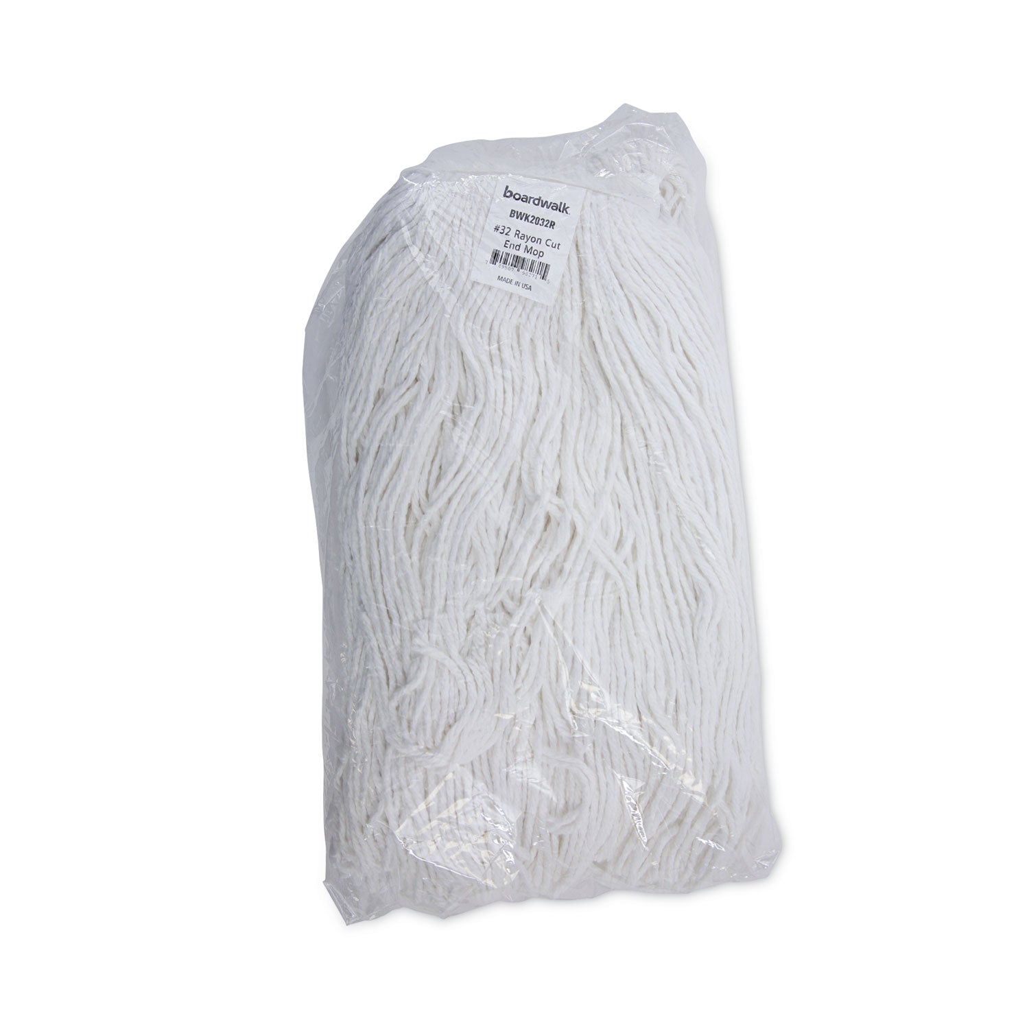 Cut-End Wet Mop Head, Rayon, No. 32, White, 12/Carton - 