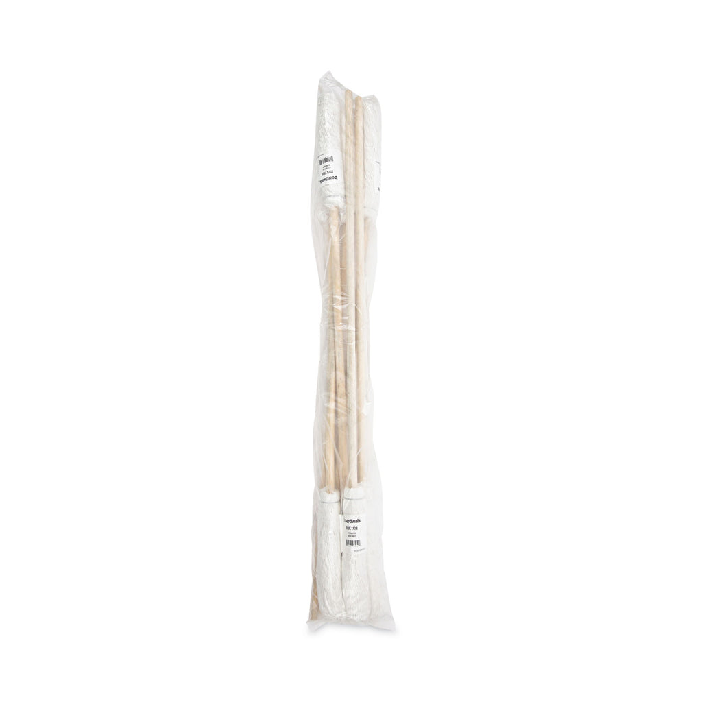 Handle/Deck Mops, #12 White Rayon Head, 48" Natural Wood Handle, 6/Pack