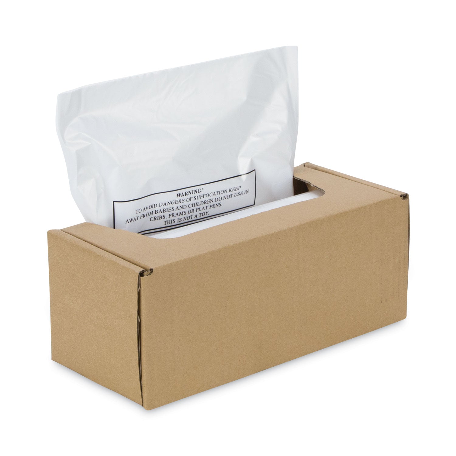 Shredder Waste Bags, 16 to 20 gal Capacity, 50/Carton - 