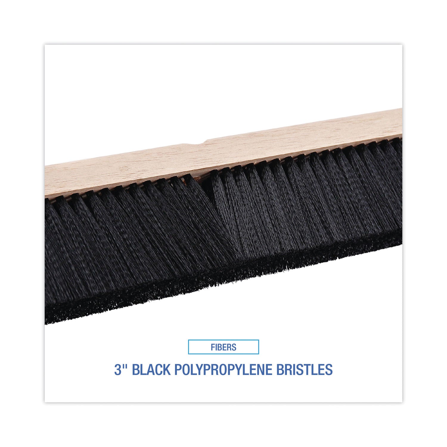 Floor Brush Head, 3" Black Polypropylene Bristles, 36" Brush - 