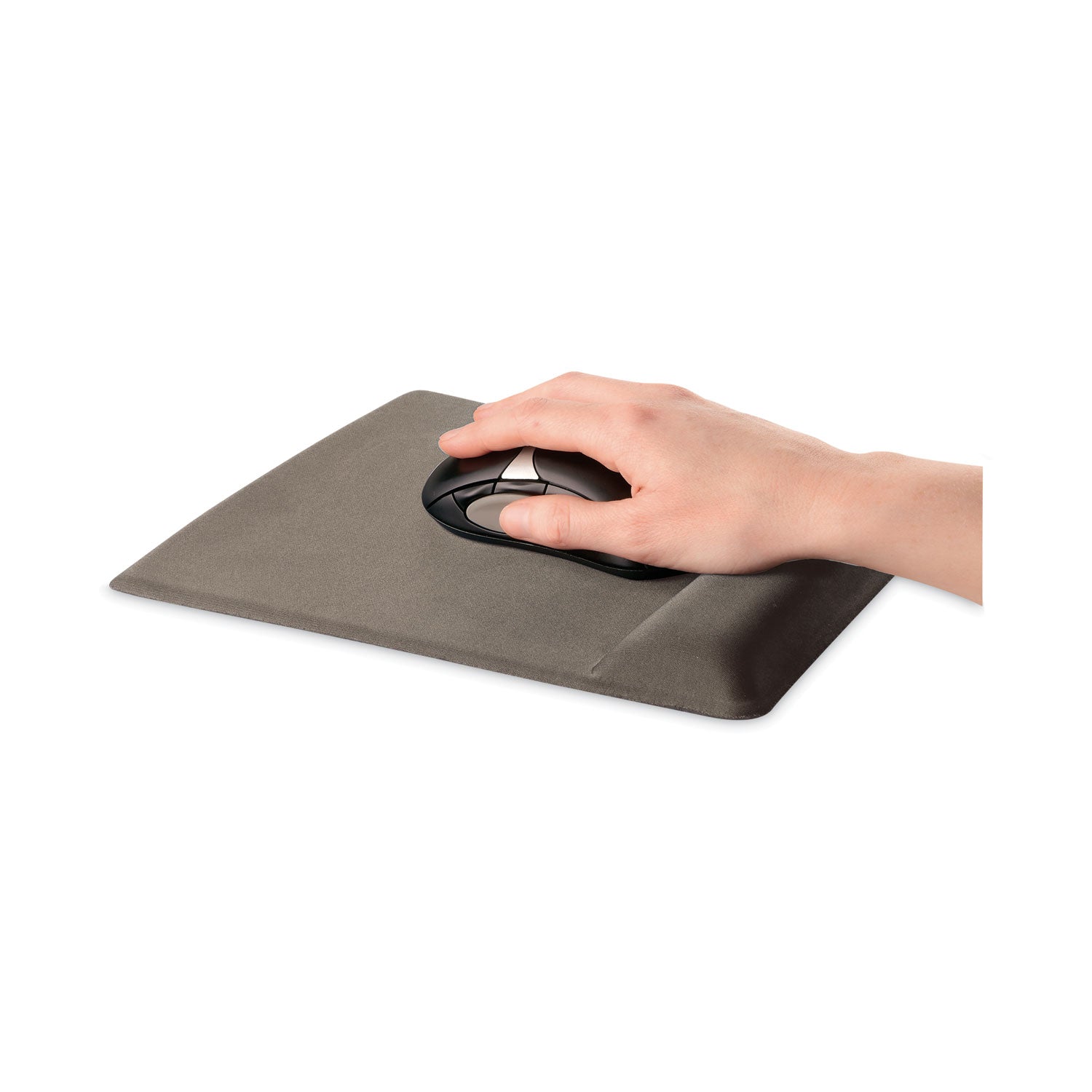 Ergonomic Memory Foam Wrist Rest with Attached Mouse Pad, 8.25 x 9.87, Black - 