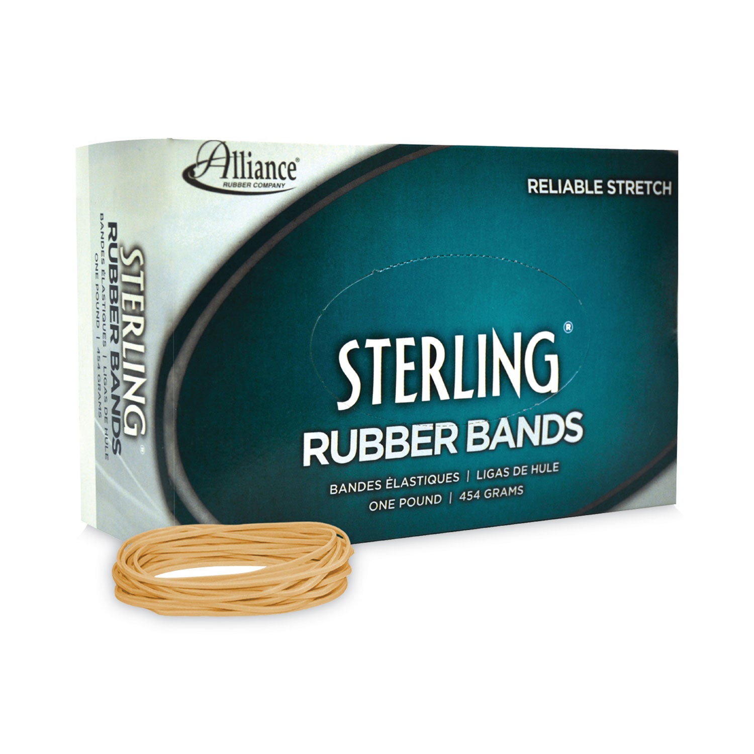 Sterling Rubber Bands, Size 19, 0.03" Gauge, Crepe, 1 lb Box, 1,700/Box - 