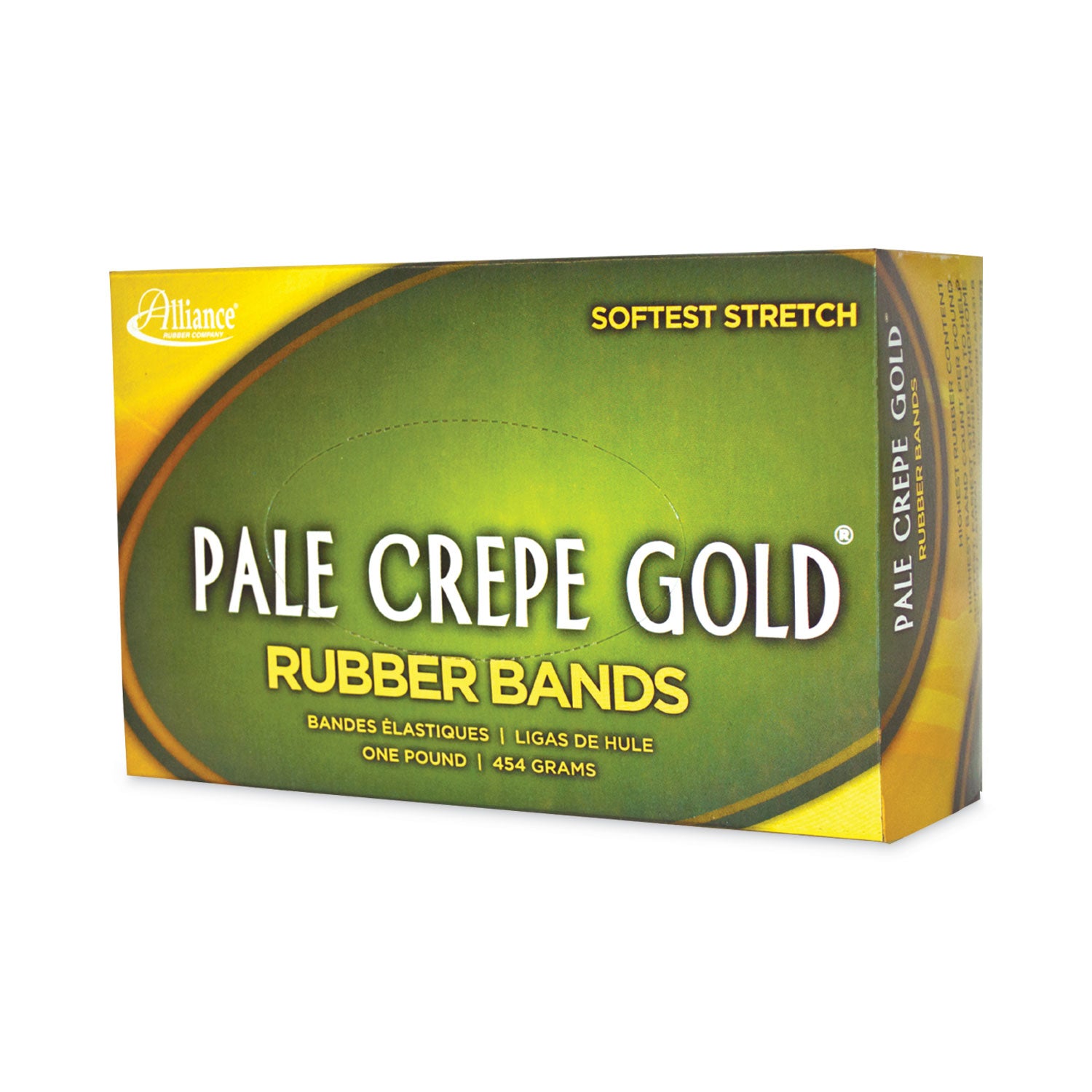 Pale Crepe Gold Rubber Bands, Size 64, 0.04" Gauge, Golden Crepe, 1 lb Box, 490/Box - 