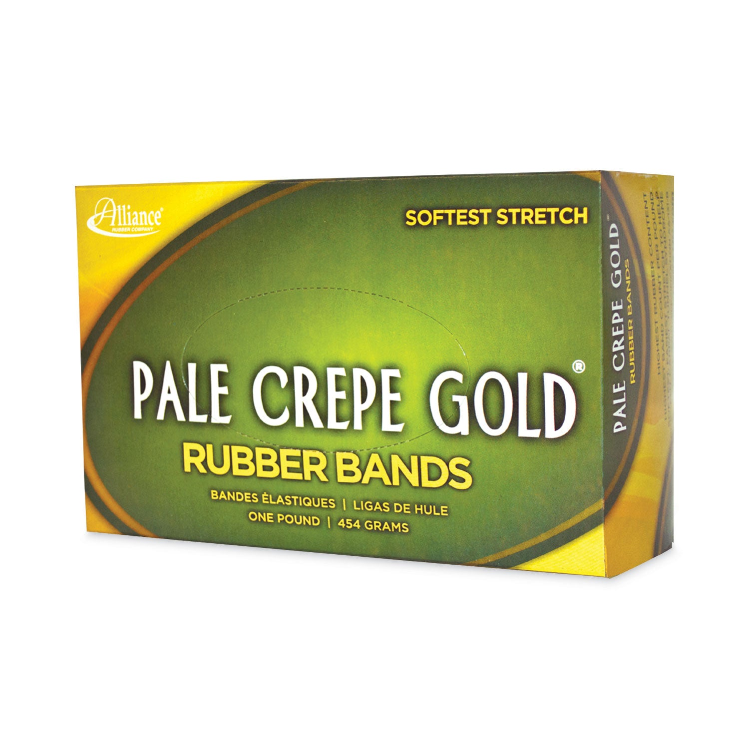Pale Crepe Gold Rubber Bands, Size 117B, 0.06" Gauge, Golden Crepe, 1 lb Box, 300/Box - 