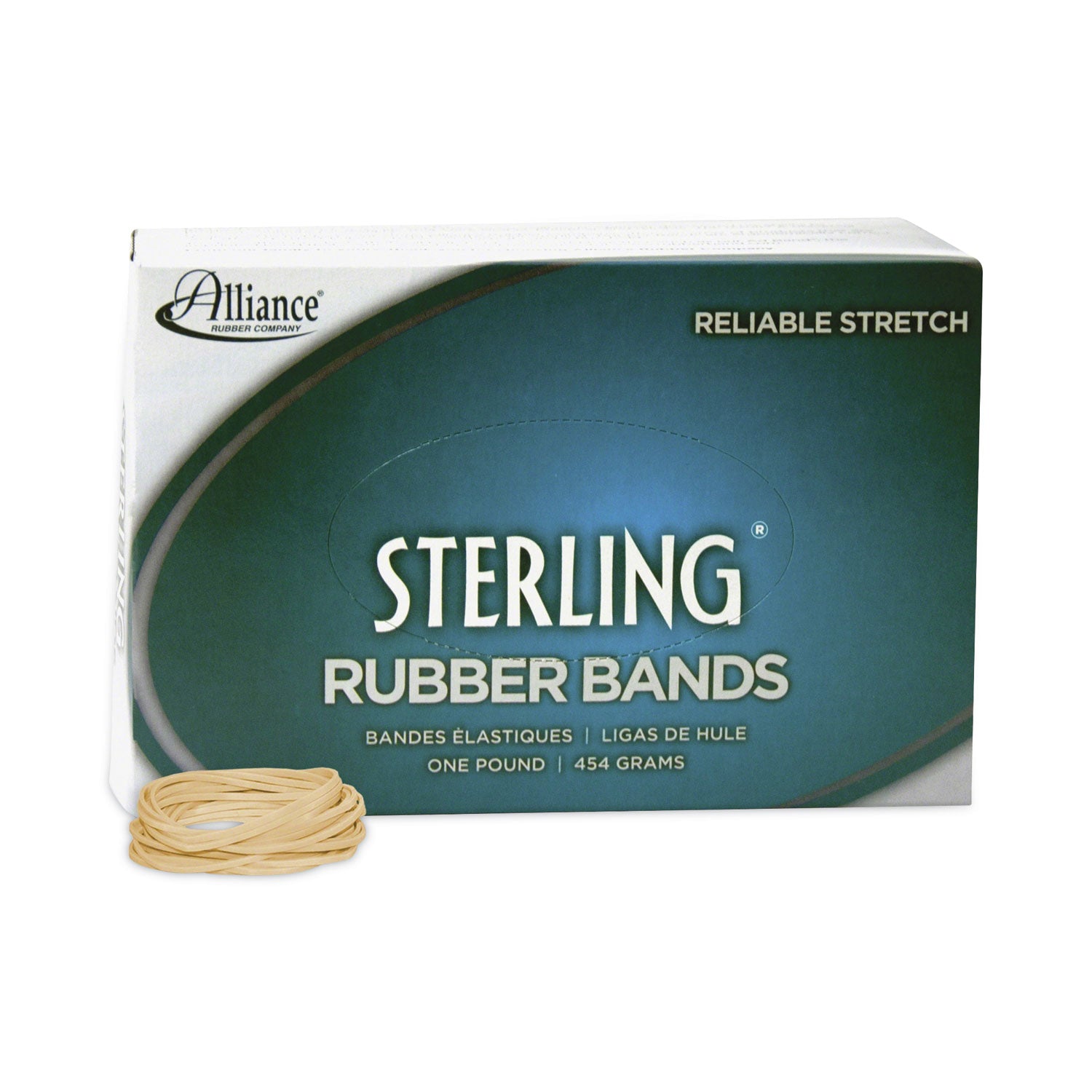 Sterling Rubber Bands, Size 14, 0.03" Gauge, Crepe, 1 lb Box, 3,100/Box - 
