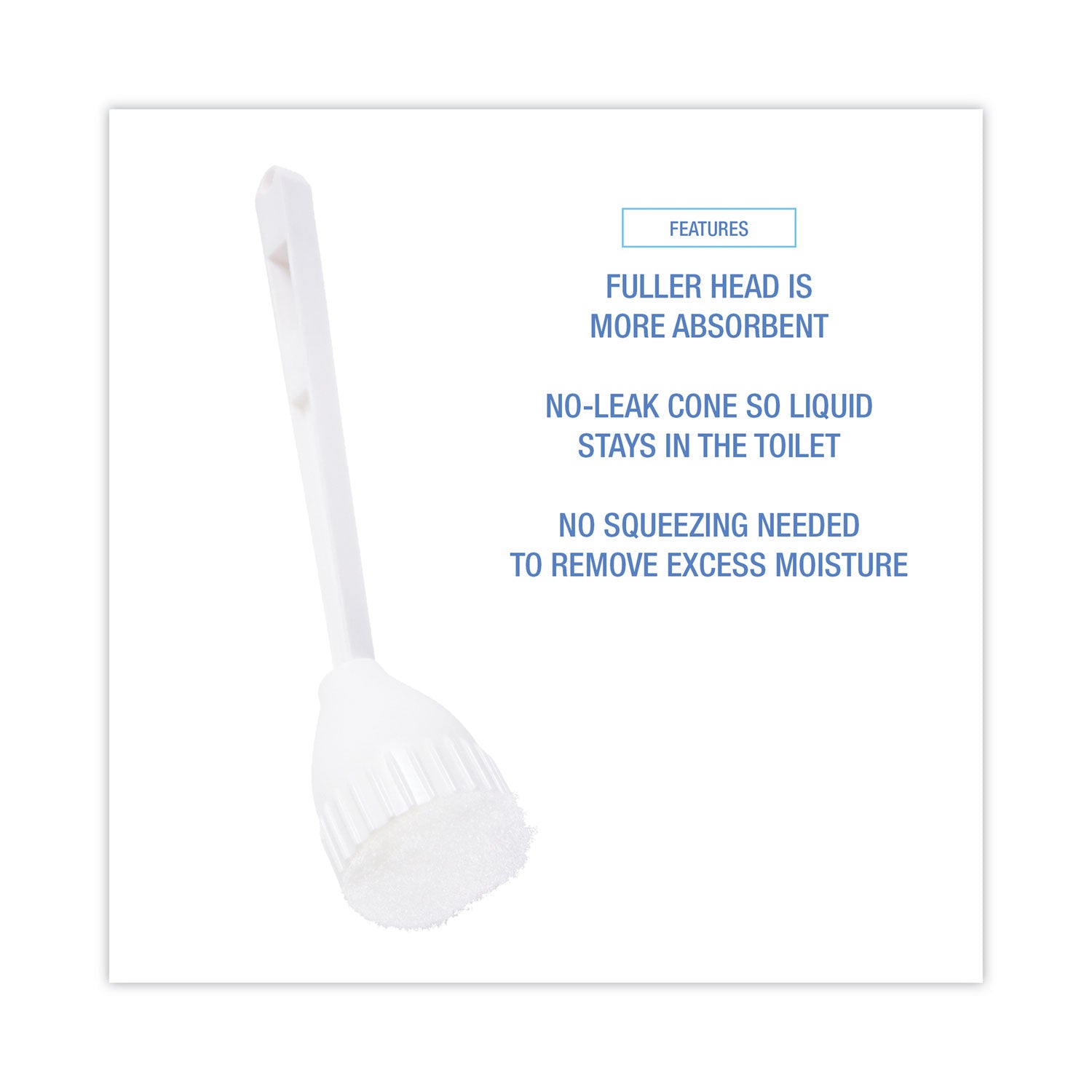 Cone Bowl Mop, 10" Handle, 2" Mop Head, White, 25/Carton - 