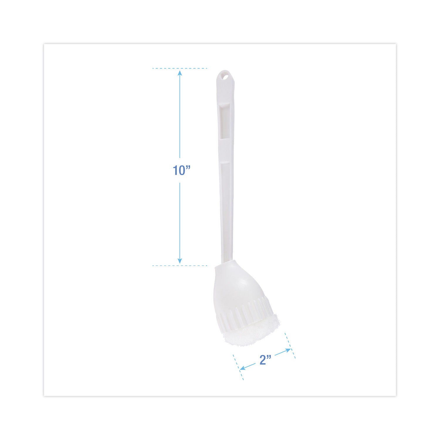 Cone Bowl Mop, 10" Handle, 2" Mop Head, White - 