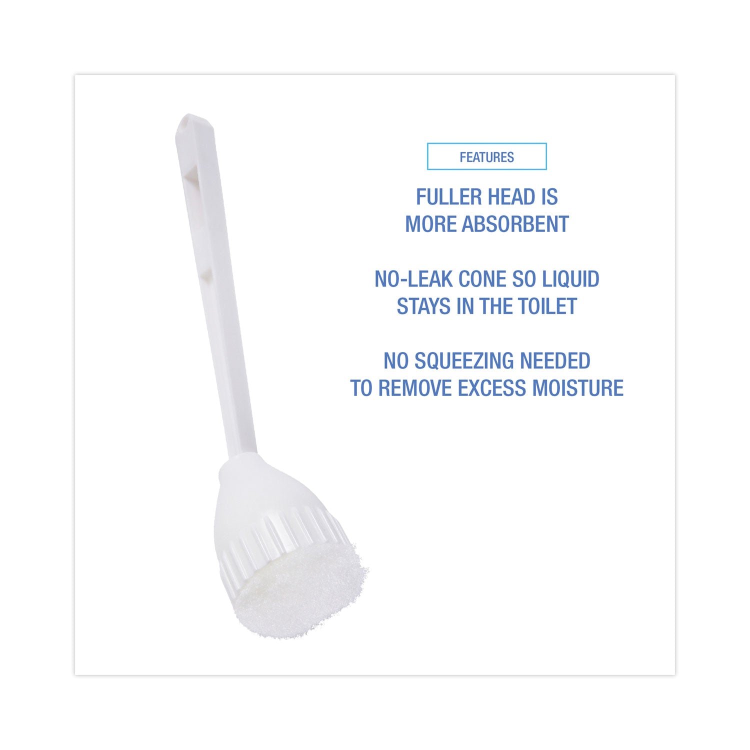 Cone Bowl Mop, 10" Handle, 2" Mop Head, White - 