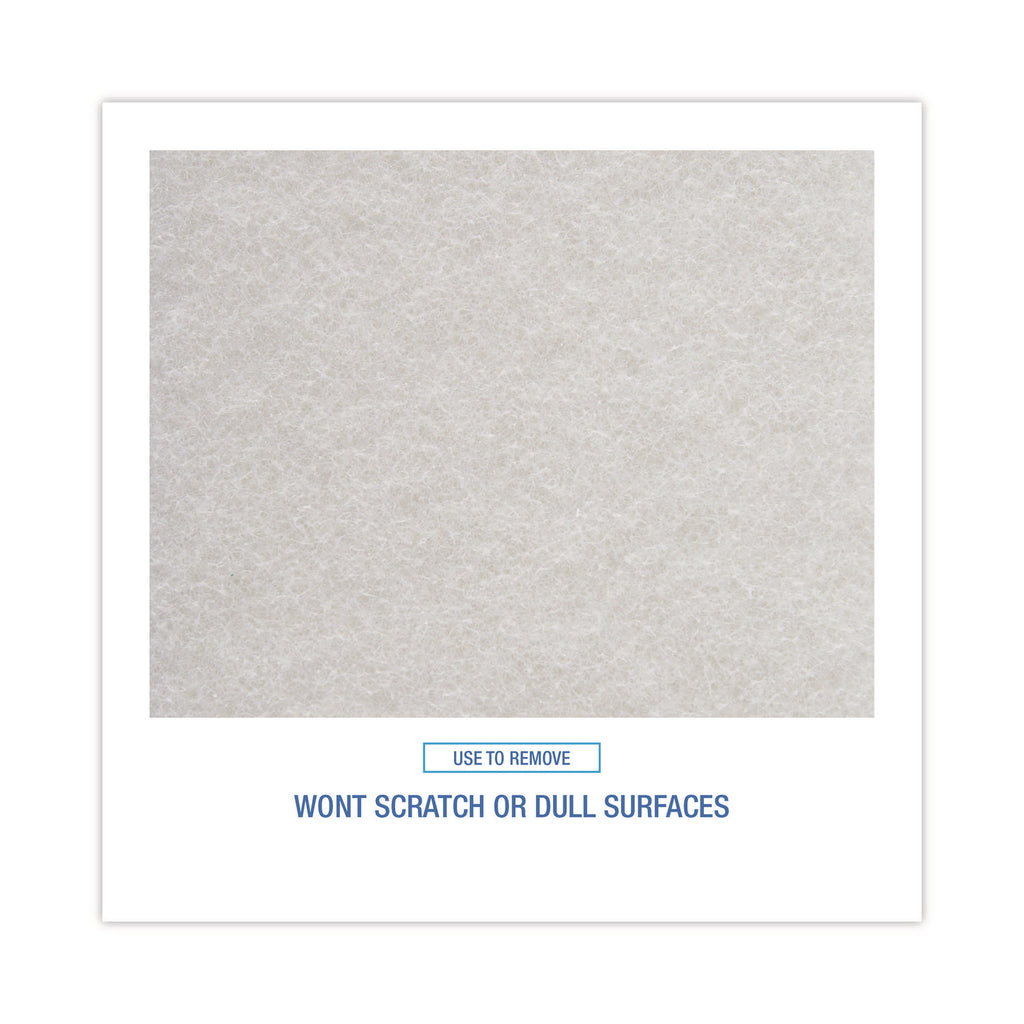 Light Duty Scour Pad, White, 6 x 9, White, 20/Carton