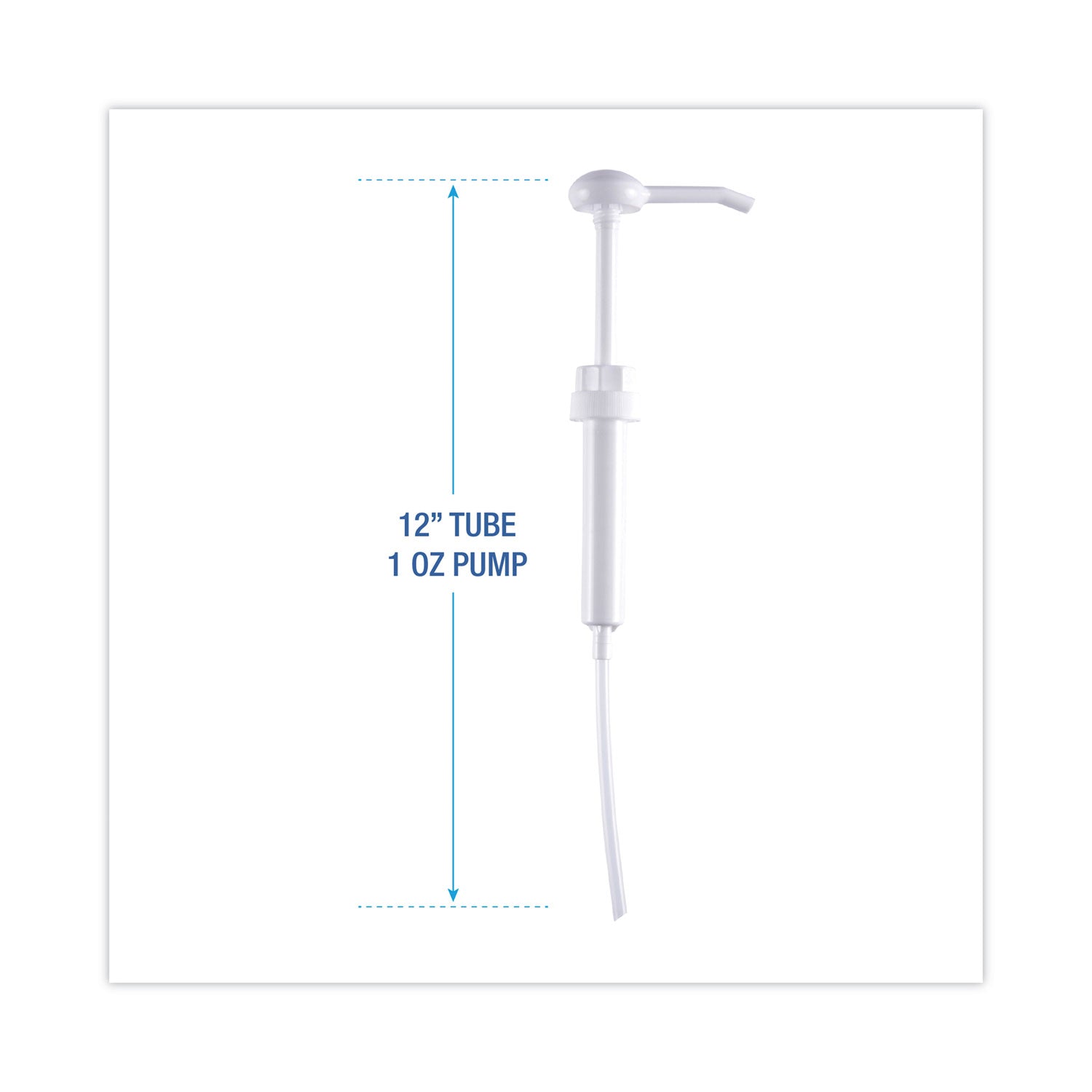 Siphon Pump, 1 oz/Pump, For 1 gal Bottles, Plastic, 12" Tube, White, 12/Carton